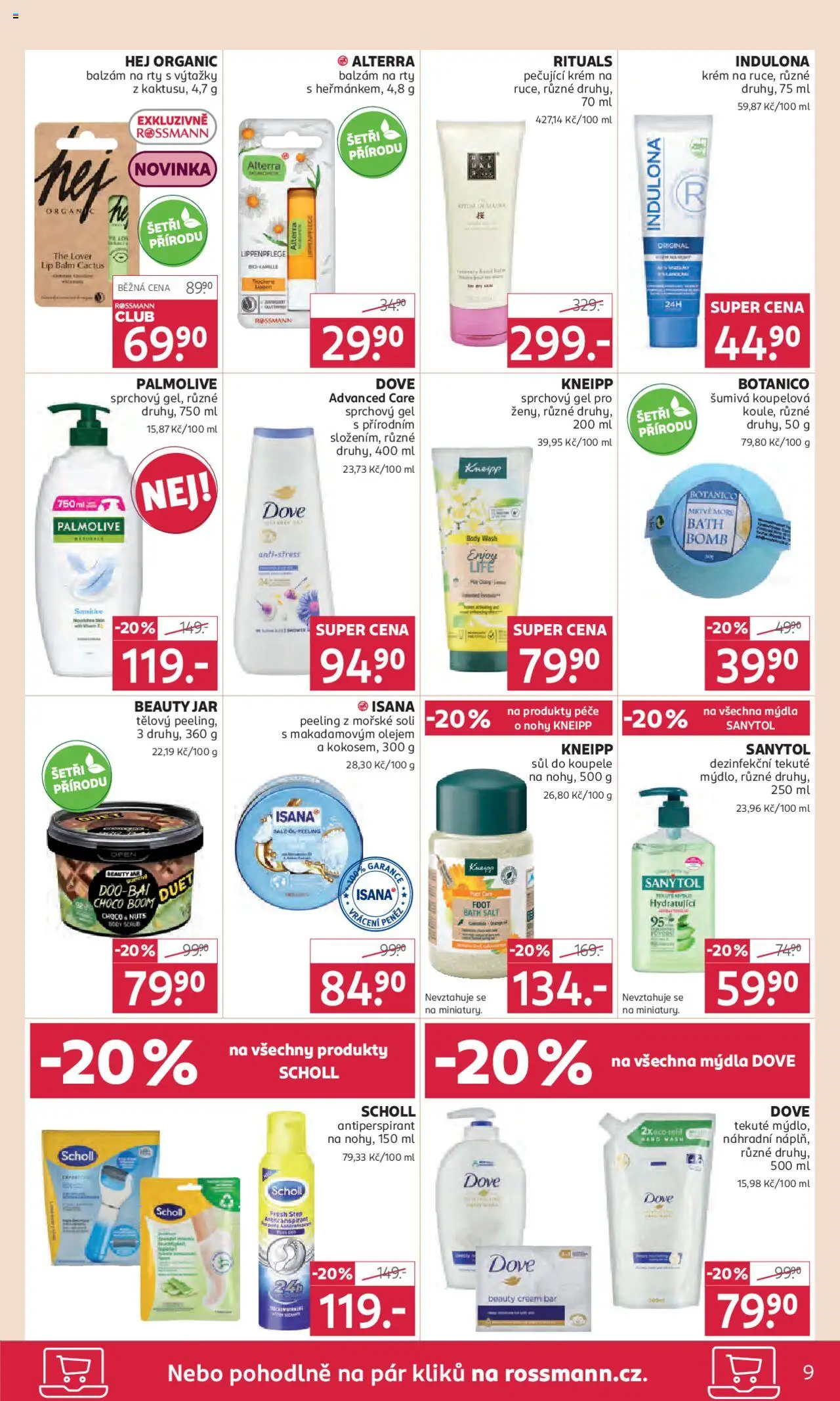 Rossmann leták od 04.06.2025 | Strana: 9 | Produkty: Sprchový gel, Indulona, Body, Peeling