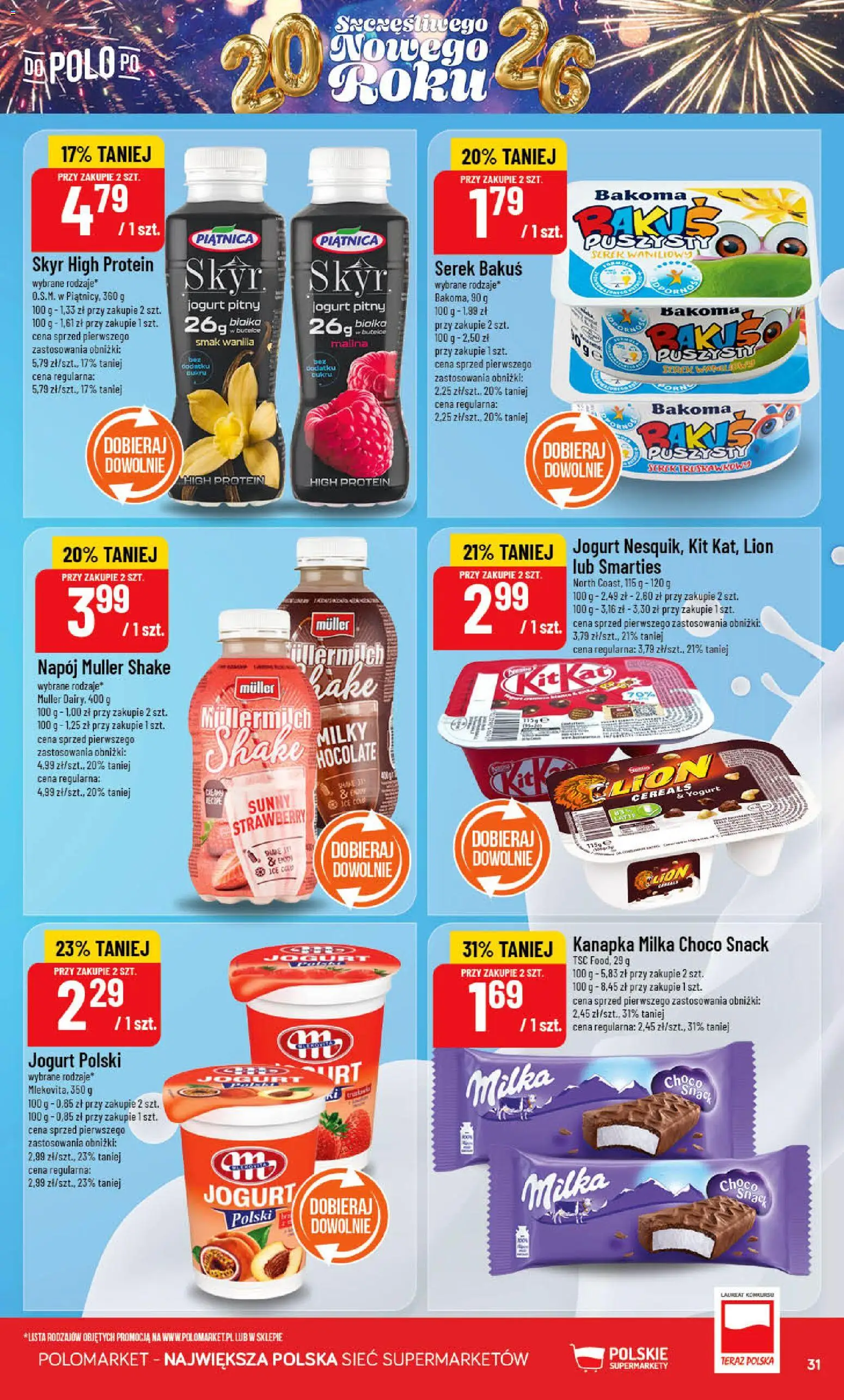 POLOmarket Gazetka od 27.12.2025 | Strona: 31 | Produkty: Malina, Serek, Jogurt, Skyr