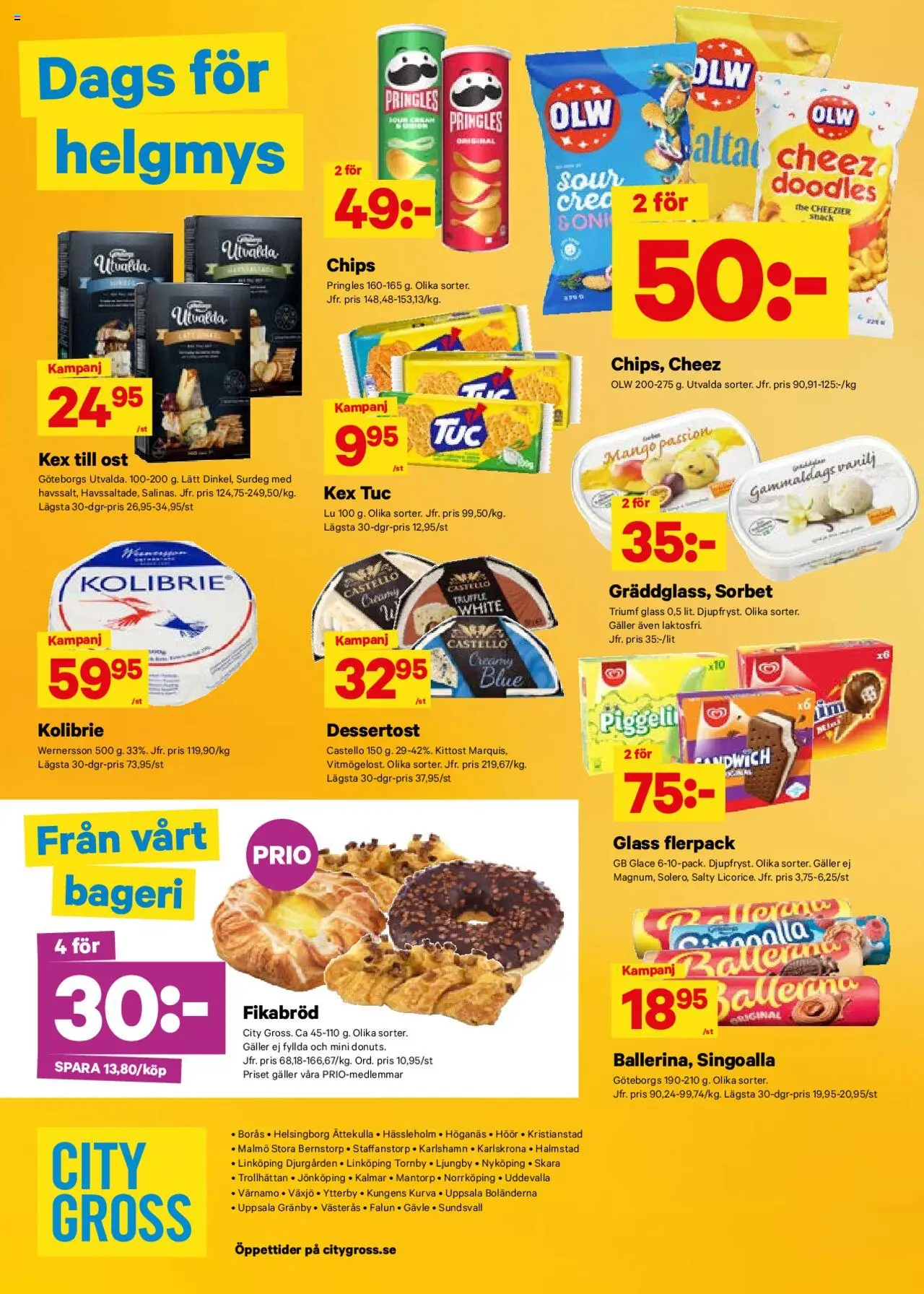 City Gross reklamblad aktuell från 20.10.2025 | Sida: 12 | Produkter: Bageri, Ost, Glass, Mango