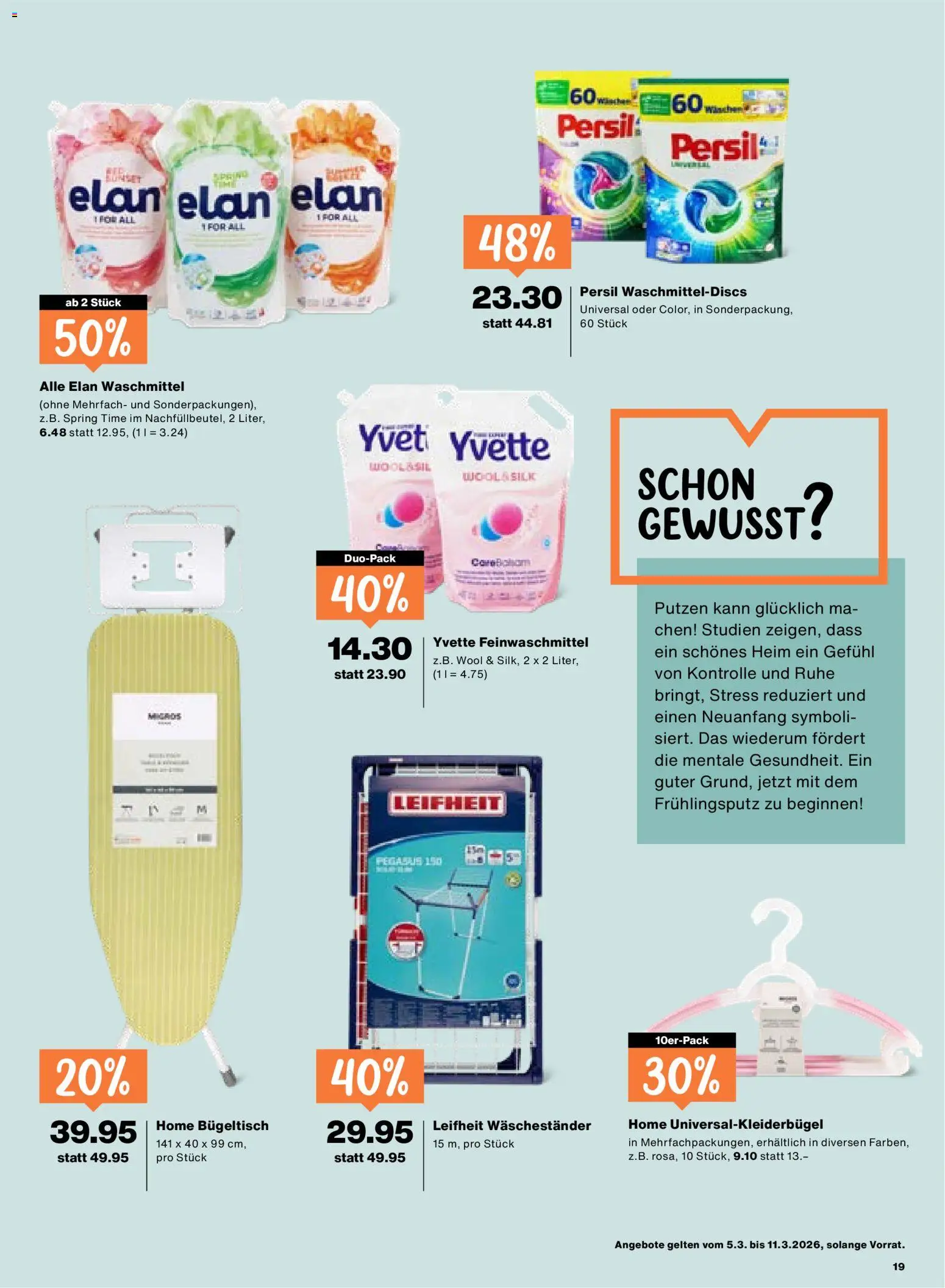 Migros aktionen – gültig ab 03.03.2026 | Seite: 19 | Produkte: Waschmittel