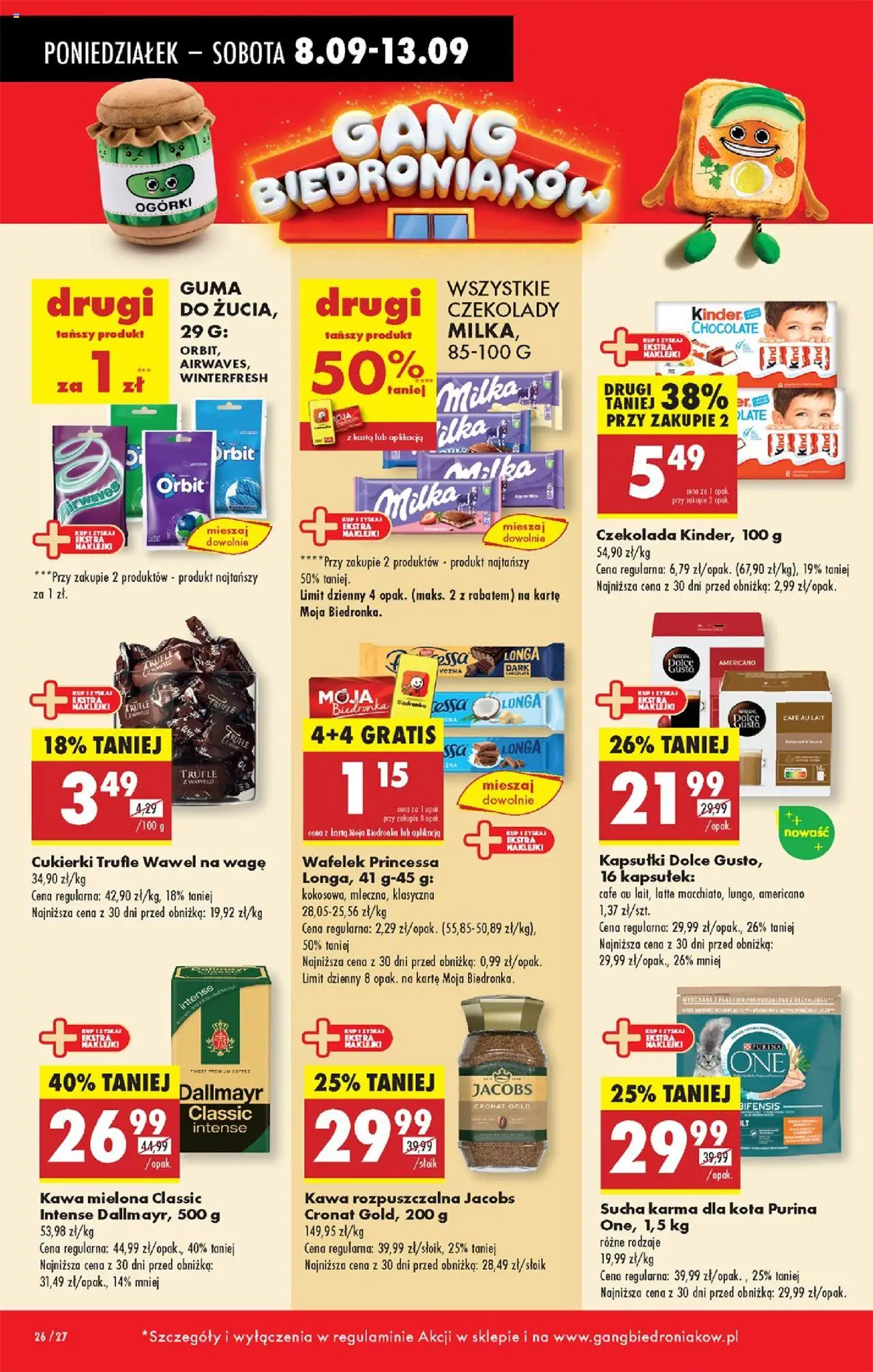 Biedronka gazetka od 08.09.2025 | Strona: 30 | Produkty: Karta, Czekolady, Guma do żucia, Ogórki