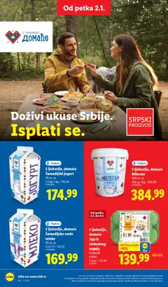 S ljubavlju, domaće Šumadijsko sveže mleko, 4% m. m., 1,5 l - pregled Lidl kataloga - važi od 02.01.2026 | Strana: 38