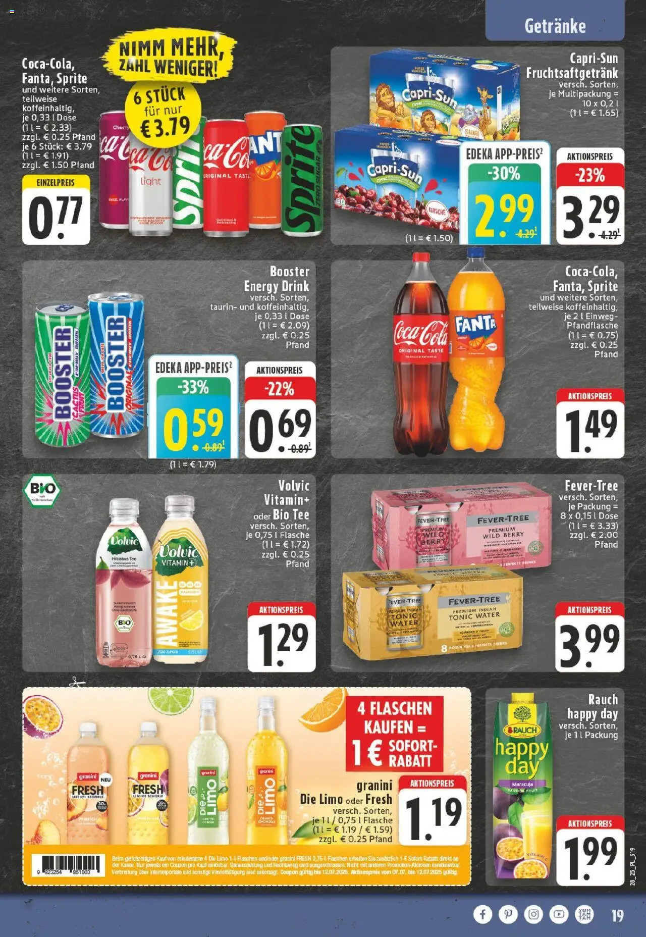 Edeka prospekt Goch	 - gültig ab dem 06.07.2025 | Seite: 19 | Produkte: Energy, Zucker, Granini, Tee