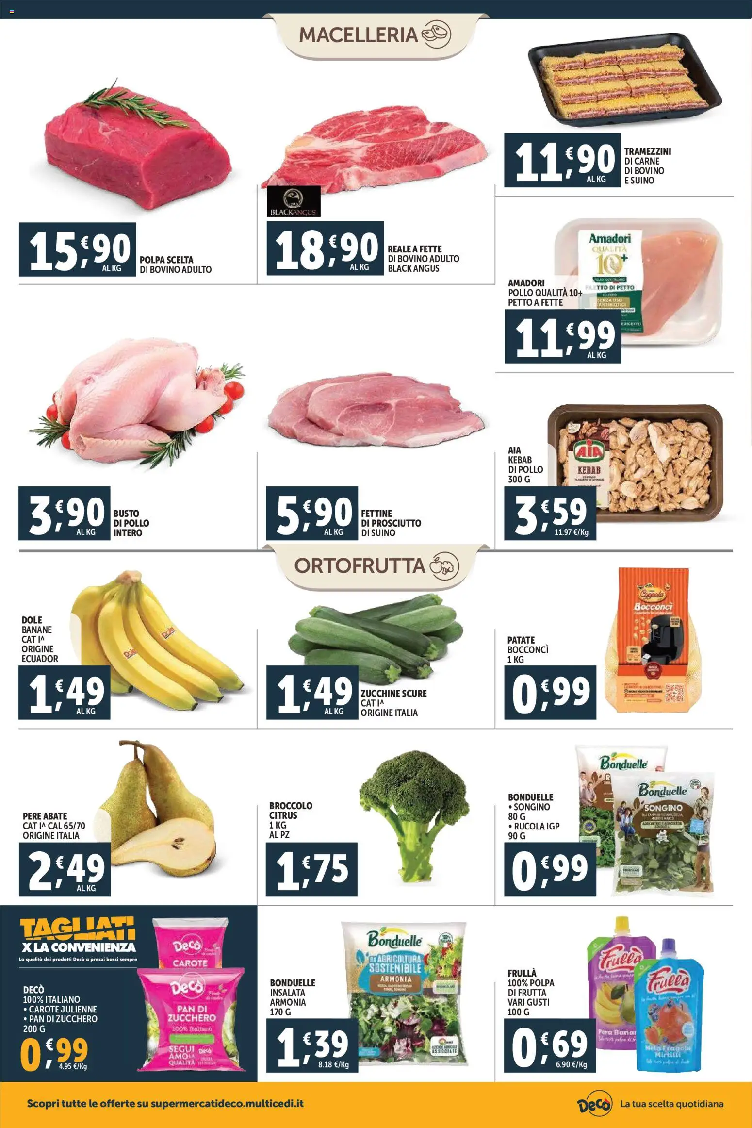 Volantino Decò del 20.01.2026 | Pagina: 4 | Prodotti: Bovino, Banane, Rucola, Zucchero