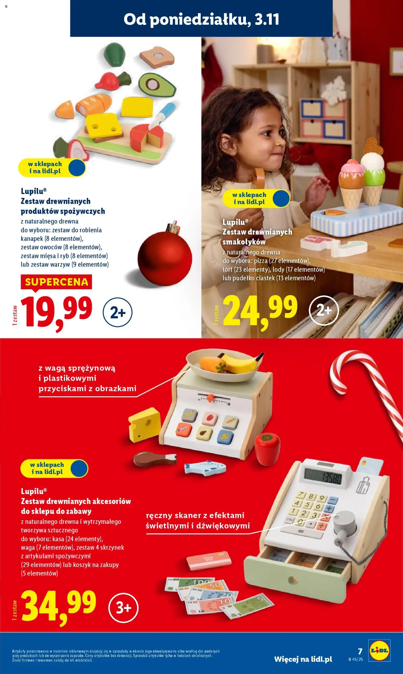 Lidl Katalog zabawek od 03.11.2025 | Strona: 7 | Produkty: Waga, Tort, Skaner, Pizza