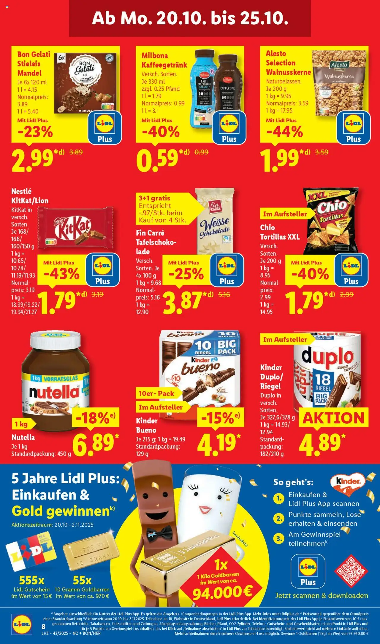 Lidl Prospekt Holzminden – gültig ab 20.10.2025 | Seite: 18 | Produkte: Schokolade, Nutella, Duplo riegel