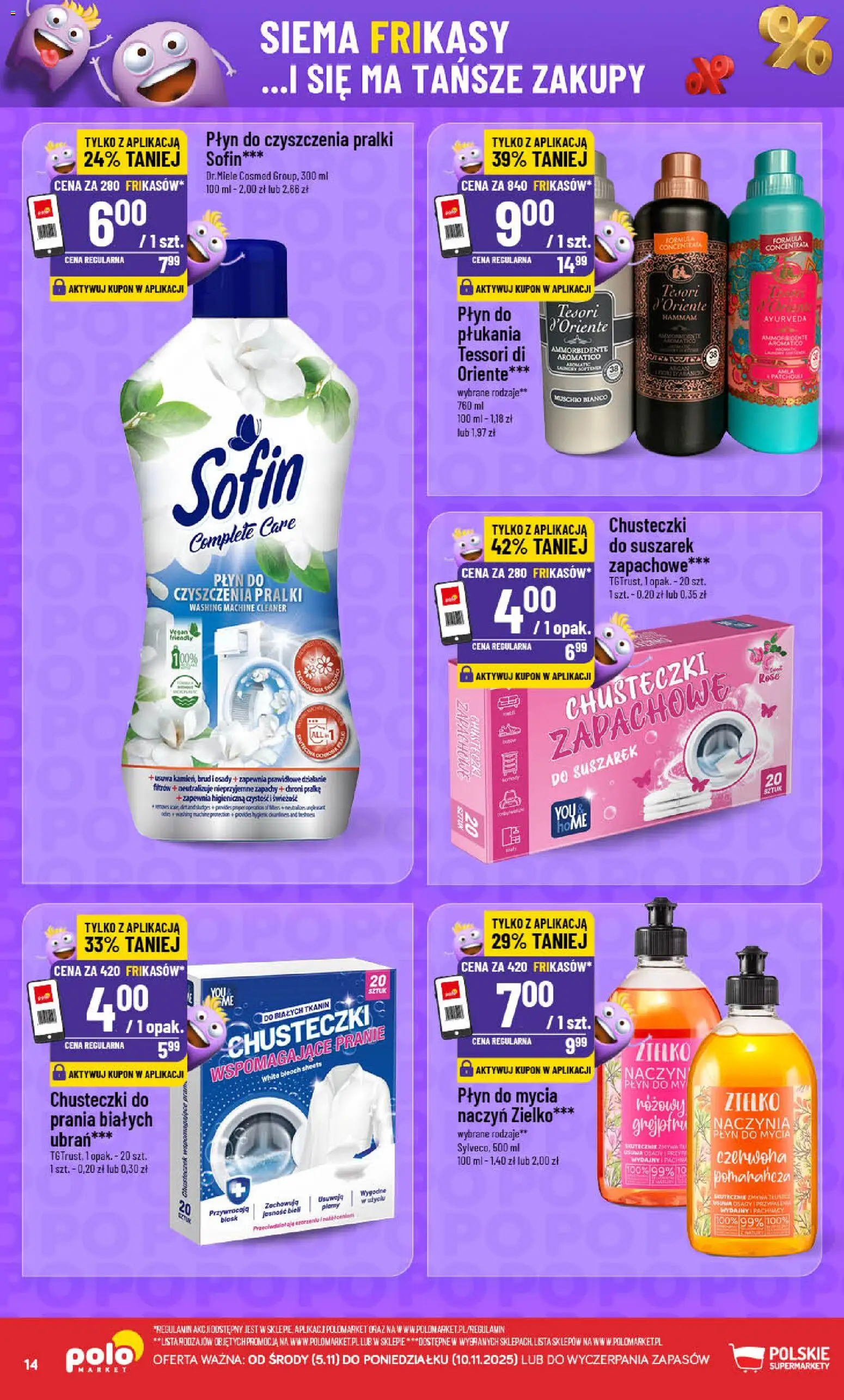 POLOmarket Gazetka - Frikasowe Hity od 05.11.2025 | Strona: 14 | Produkty: Tesori d'oriente, Płyn do czyszczenia pralki, Cleaner