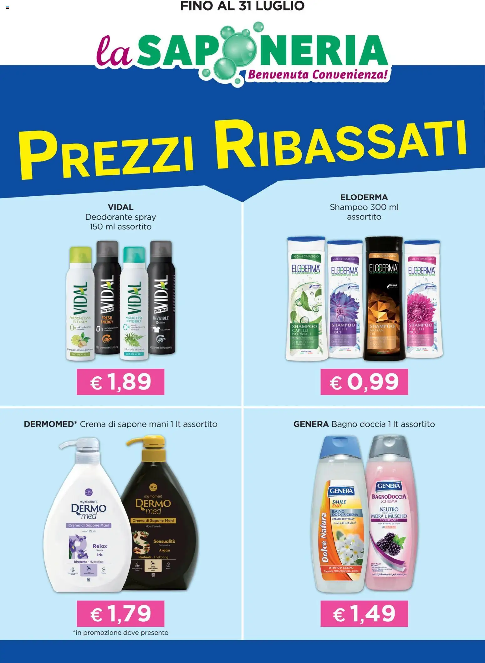 Volantino La Saponeria del 01.01.2026 | Pagina: 1 | Prodotti: Shampoo, Deodorante, Bagno, Doccia