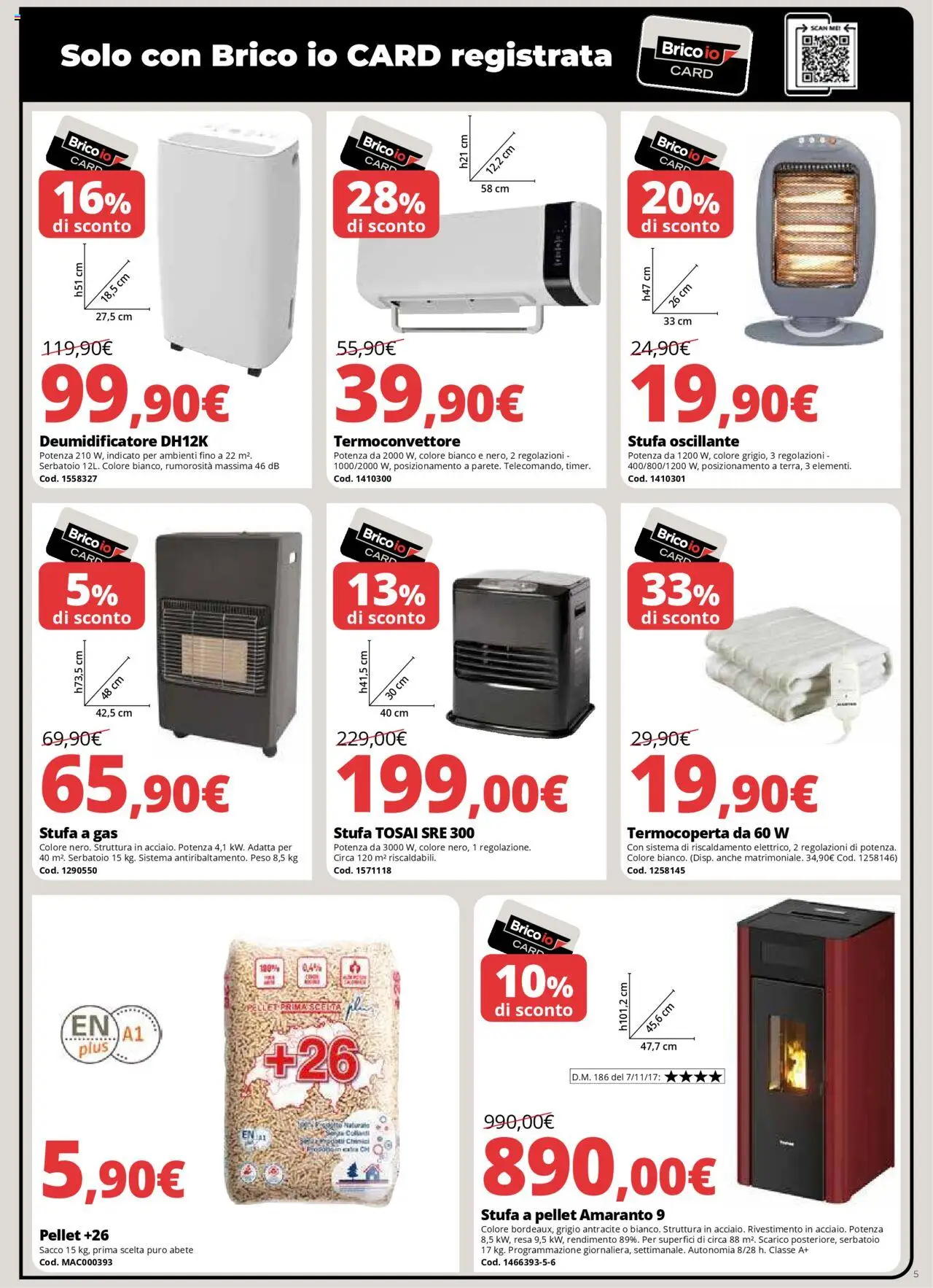 Volantino Brico io del 09.10.2025 | Pagina: 5 | Prodotti: Deumidificatore, Pellet, Stufa a pellet, Stufa