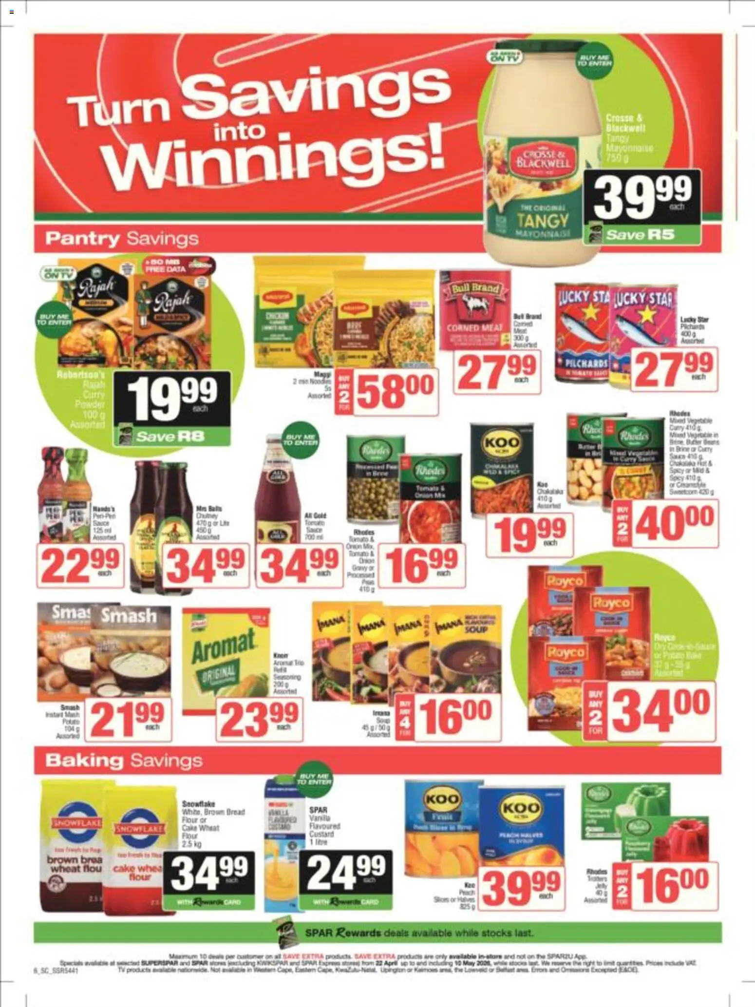 New Spar catalogue – valid from 22.04.2026 | Page: 6 | Products: Pilchards, Flour, Beans, Gravy