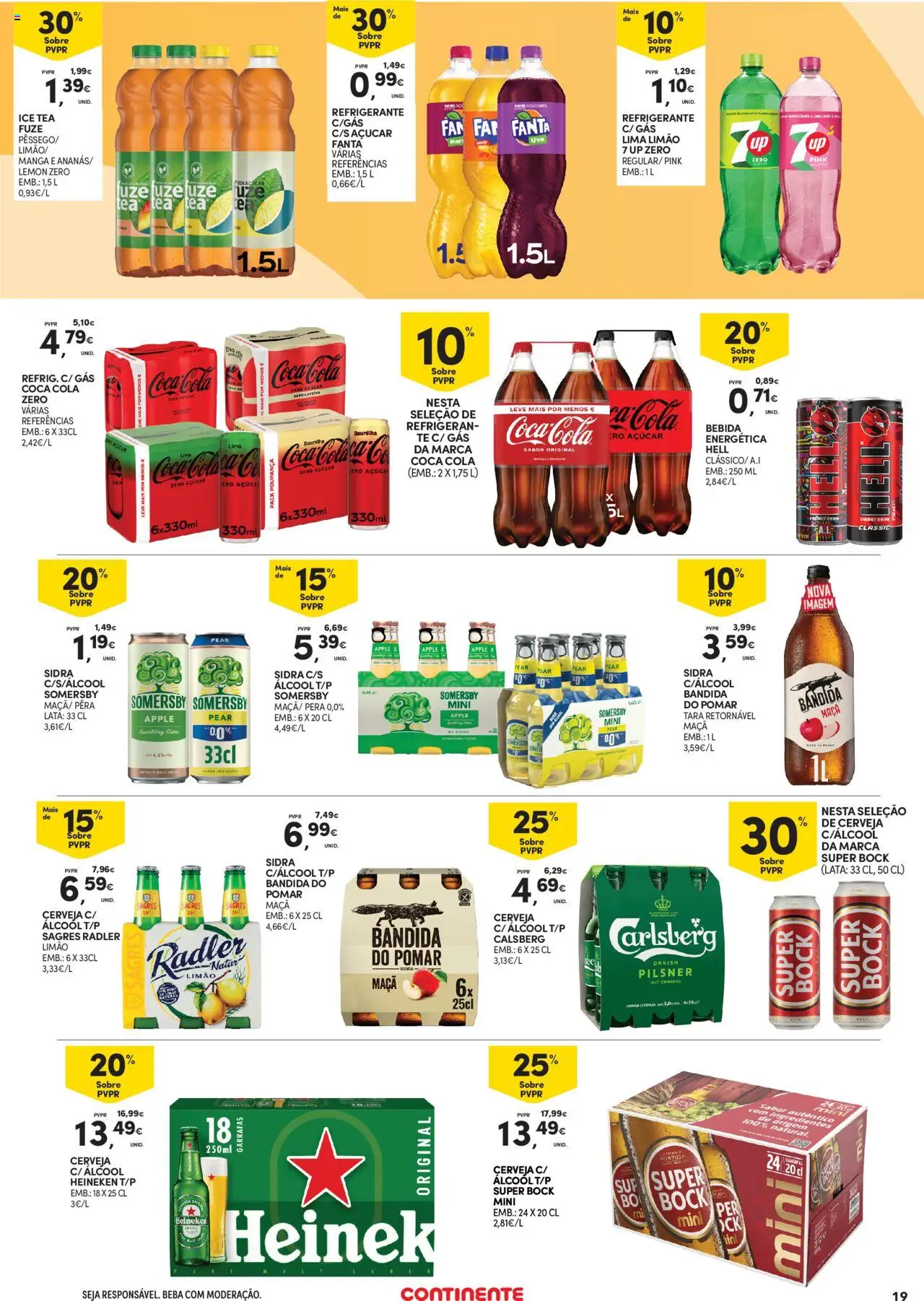 Continente - Açores │ válido de 02.10.2025 | Página: 19 | Produtos: Super bock, Maça, Açúcar, Soda