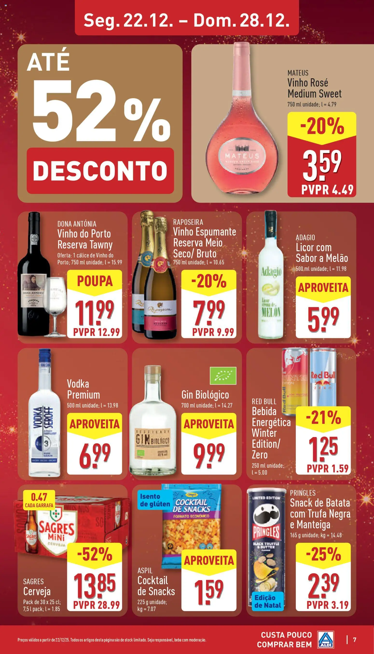 Aldi folheto │ válido de 22.12.2025 | Página: 7 | Produtos: Espumante, Licor, Manteiga, Vodka