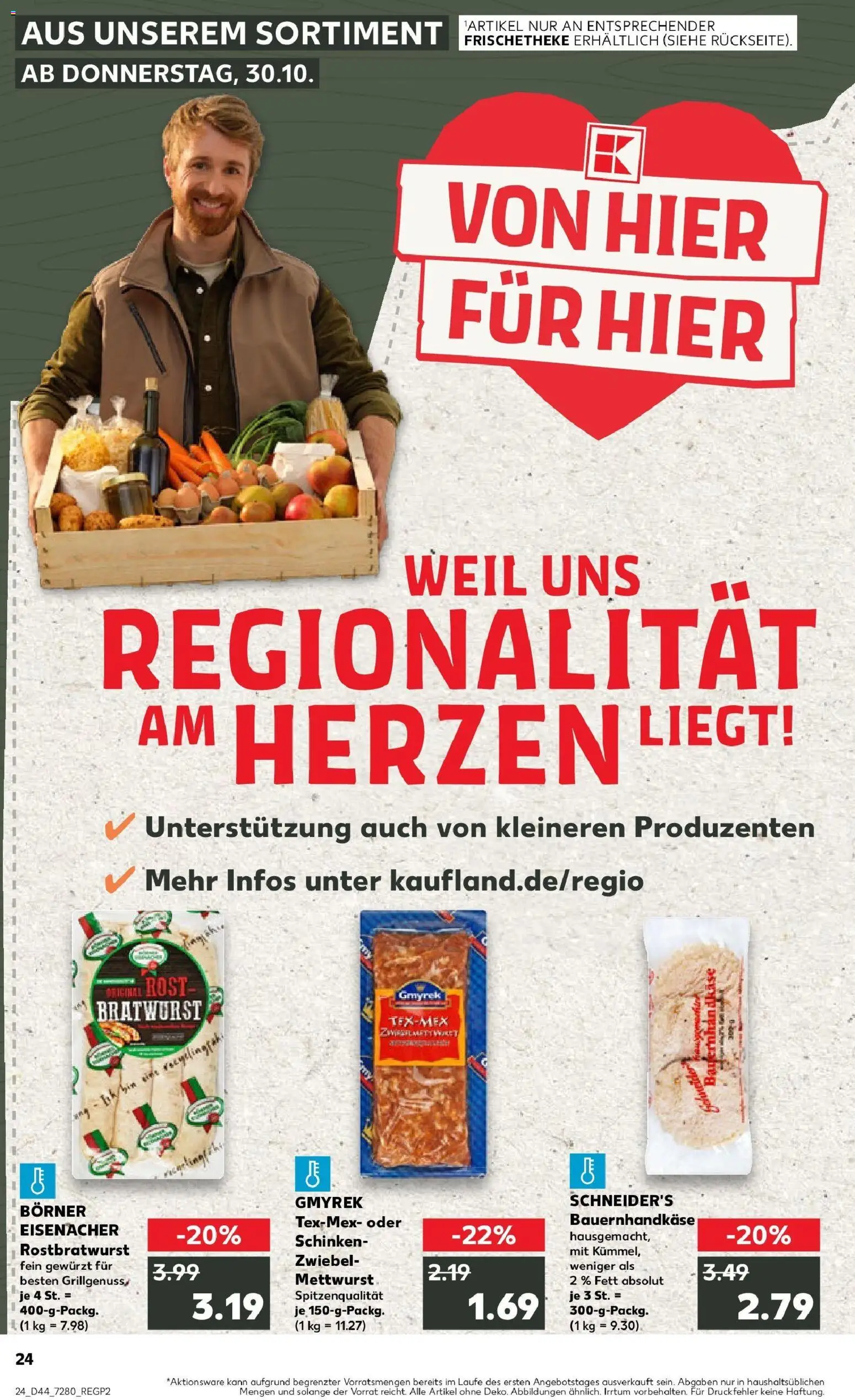 Kaufland prospekt Northeim	 – gültig ab 30.10.2025 | Seite: 24 | Produkte: Bratwurst, Schinken