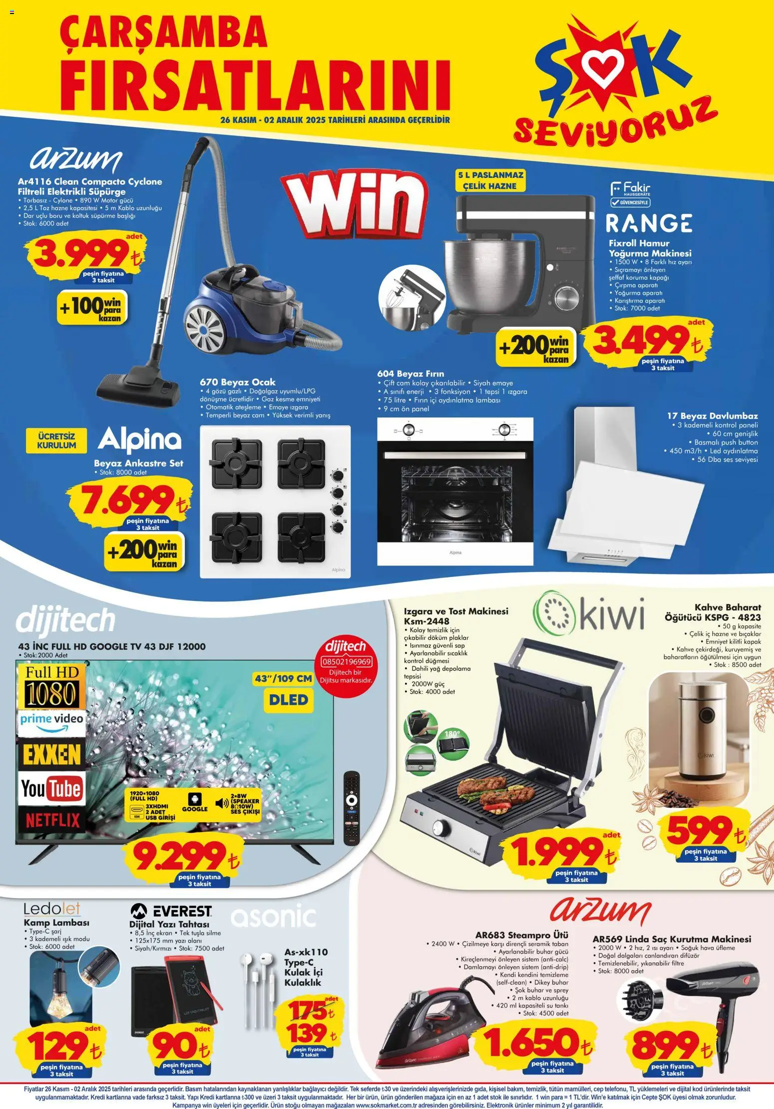 Şok Market Katalog - 26.11.2025 tarihinden itibaren geçerlidir | Sayfa: 3 | Ürünler: Kahve, Yağ, Kurutma makinesi, Ses