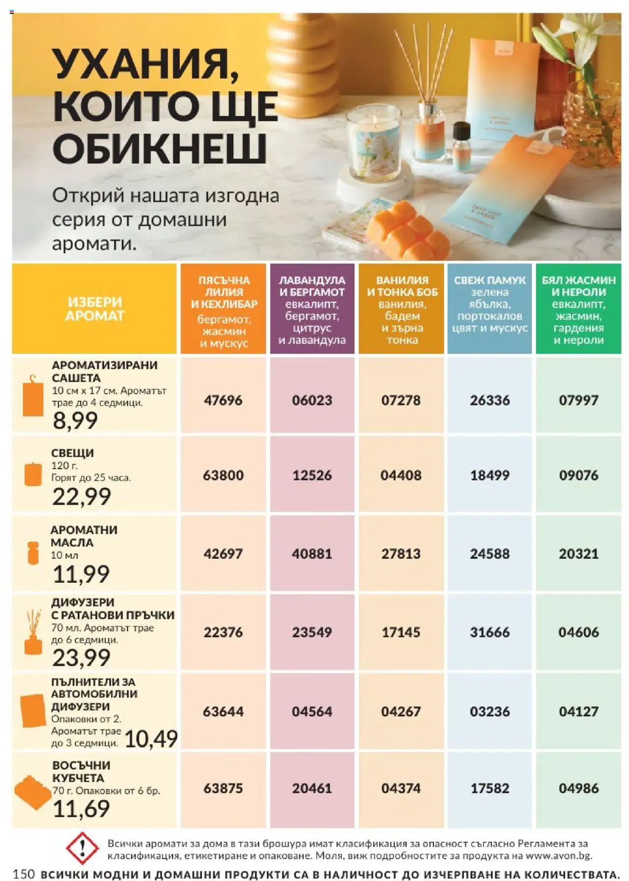  | Страница: 150 | Продукти: Calvados, Памук, Боб, Аромат