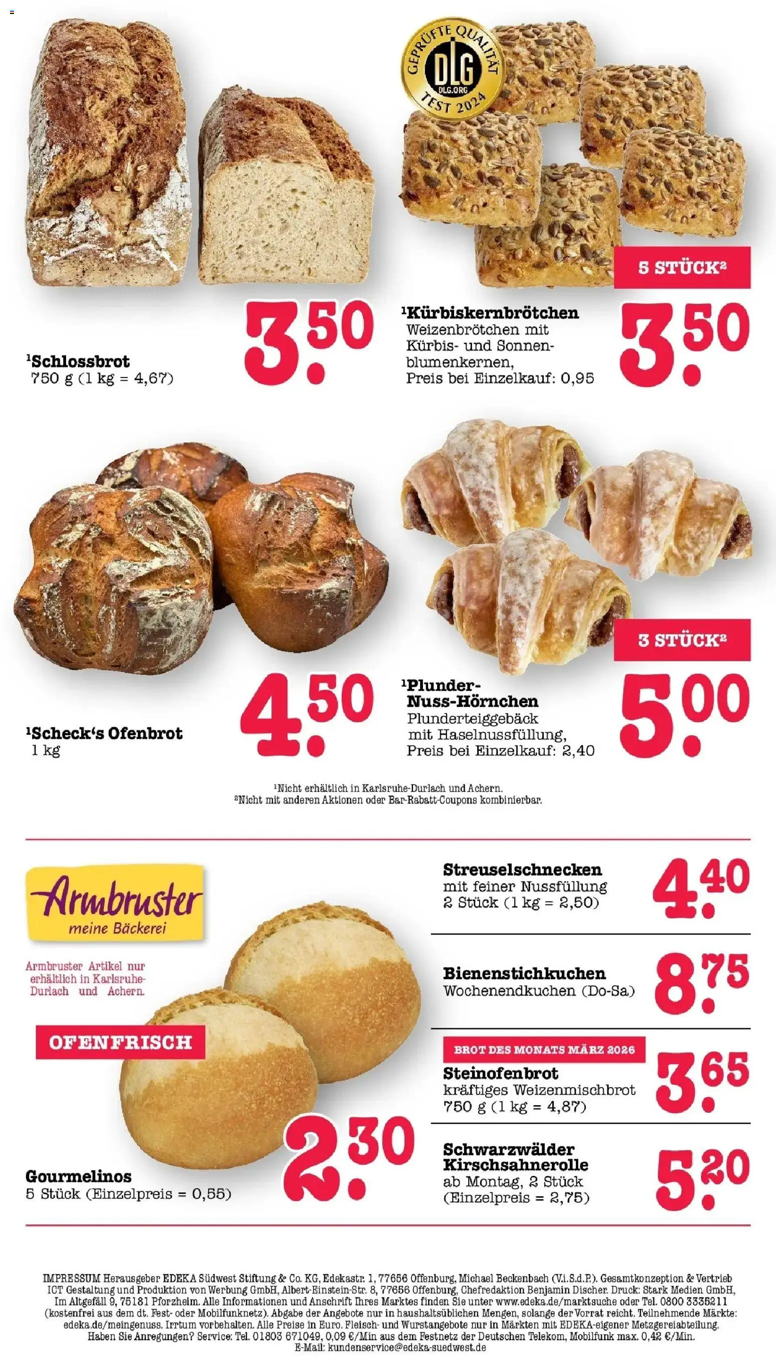 Edeka prospekt Bühlertal	 – gültig ab 01.03.2026 | Seite: 10 | Produkte: Bäckerei, Kürbis, Brot, Fleisch