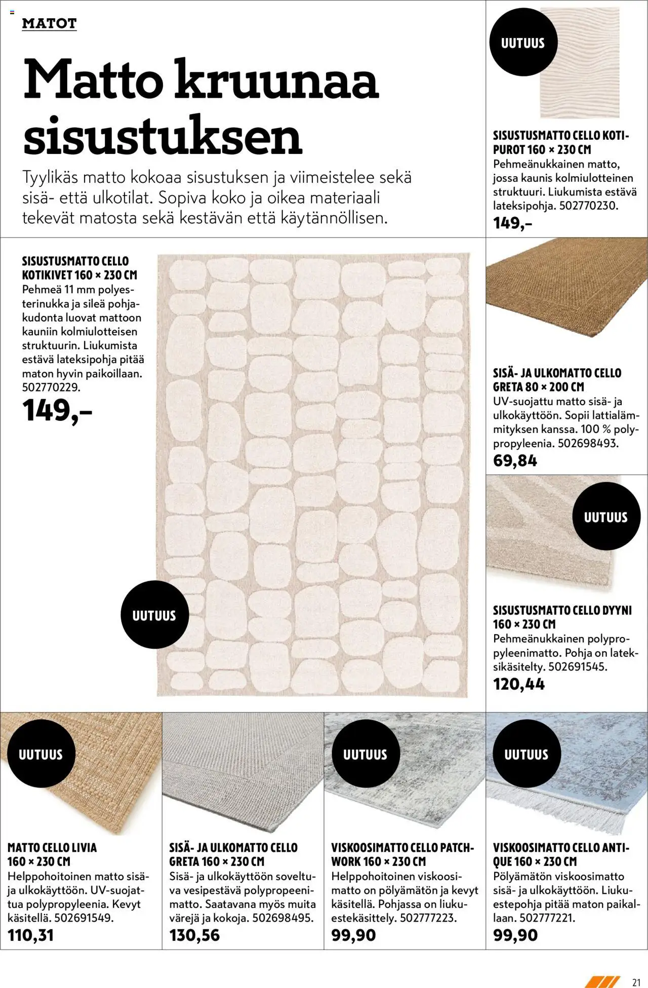 K-Rauta tarjoukset - Remppa-lehteä – voimassa 01.09.2025 alkaen | Sivu: 21 | Tuotteet: Matot, Matto