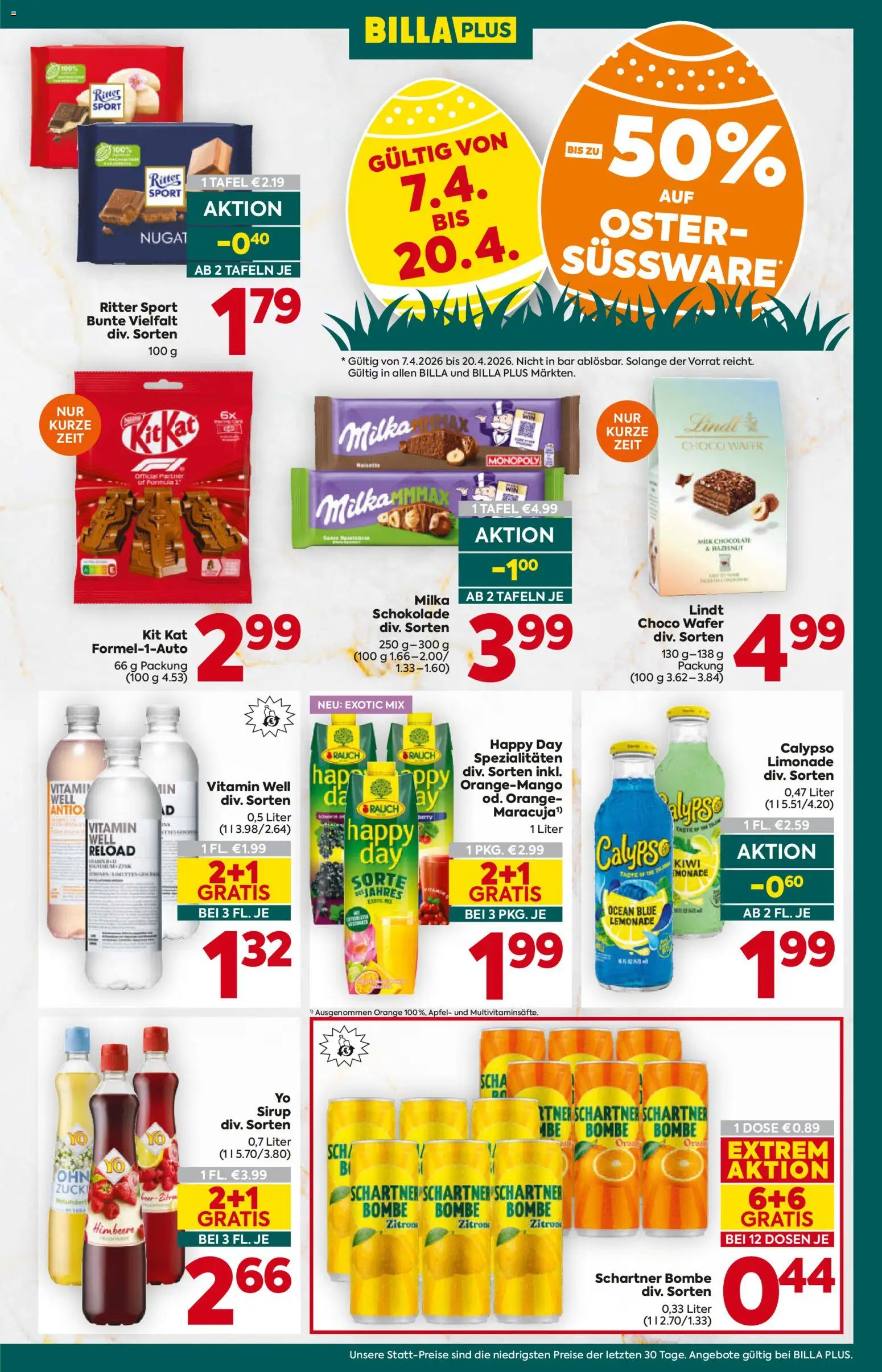 Billa Plus Flugblatt gültig ab 07.04.2026 | Seite: 13 | Produkte: Kiwi, Himbeere, Schokolade, Äpfel