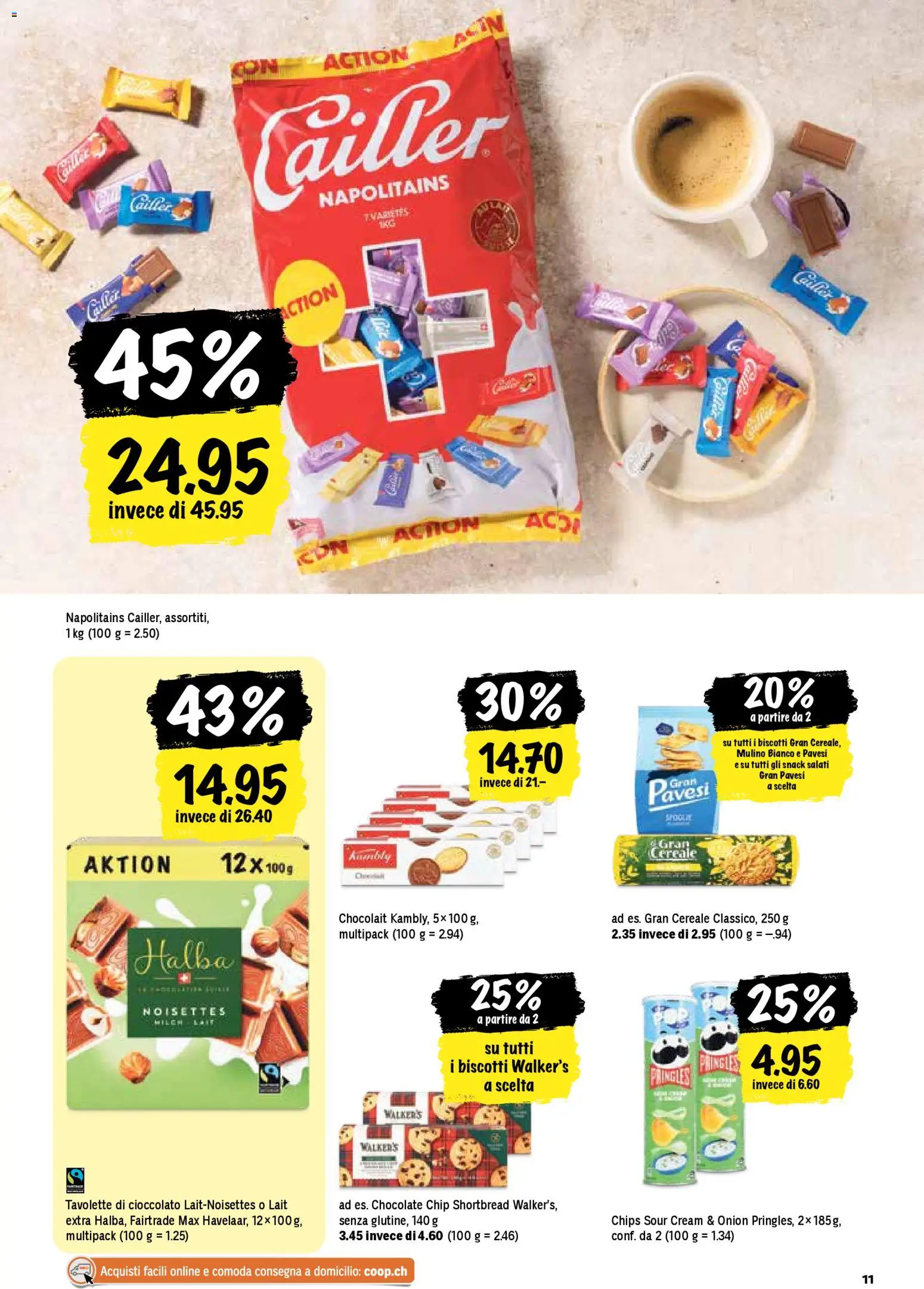 Coop - Una settimana di azioni – gültig ab 13.11.2025 | Seite: 11 | Produkte: Milch, Chips