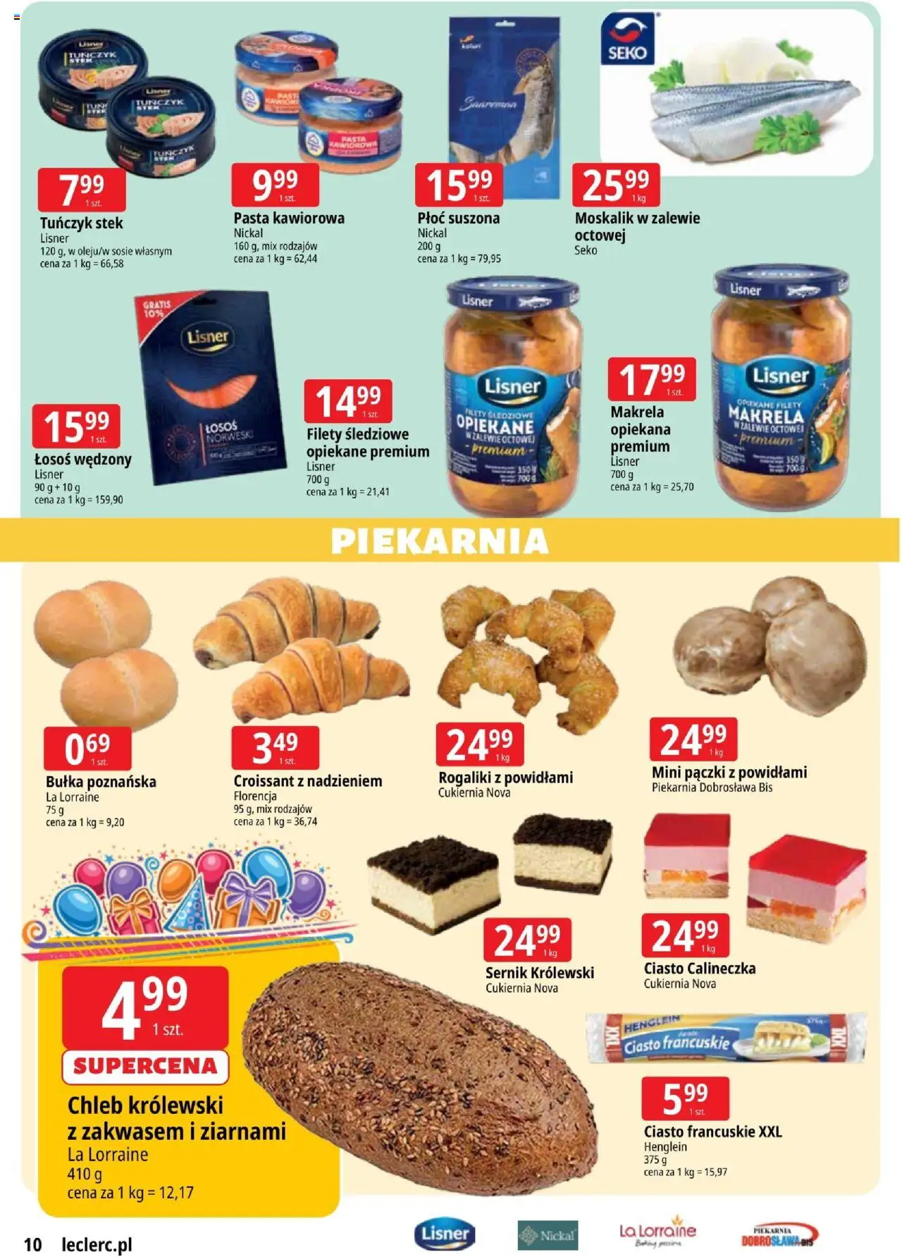 E.Leclerc Gazetka - Zielona Góra od 07.10.2025 | Strona: 10 | Produkty: Ciasto francuskie XXL, Ciasto francuskie, Piekarnia, Pączki