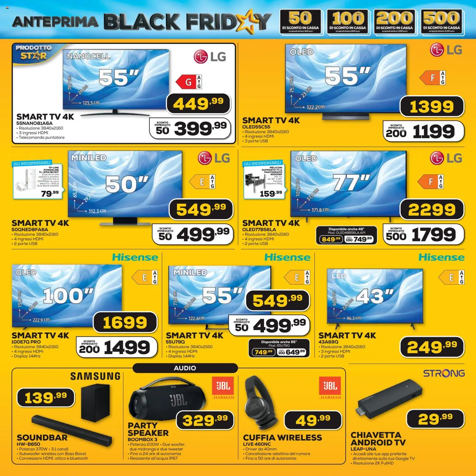 Volantino Euronics del 31.10.2025 | Pagina: 2 | Prodotti: Telecomando, smart TV, Cavo, USB
