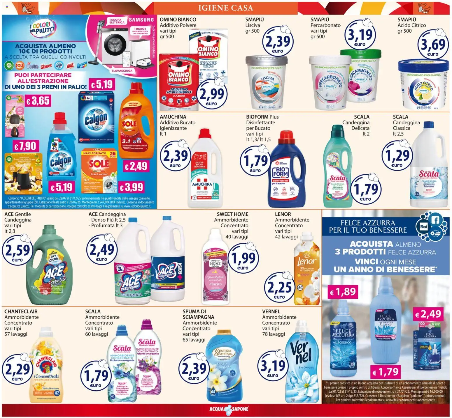 Volantino Acqua e Sapone del 01.12.2025 | Pagina: 19 | Prodotti: Tè, Lavatrice, Scala, Samsung