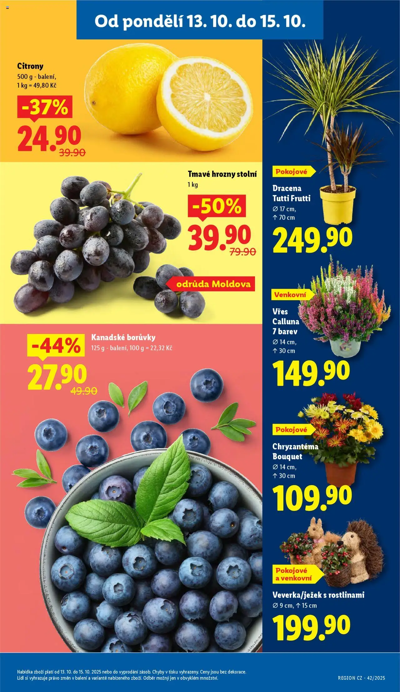 Lidl leták od 13.10.2025 | Strana: 9 | Produkty: Vřes, Borůvky, Citróny, Hrozny