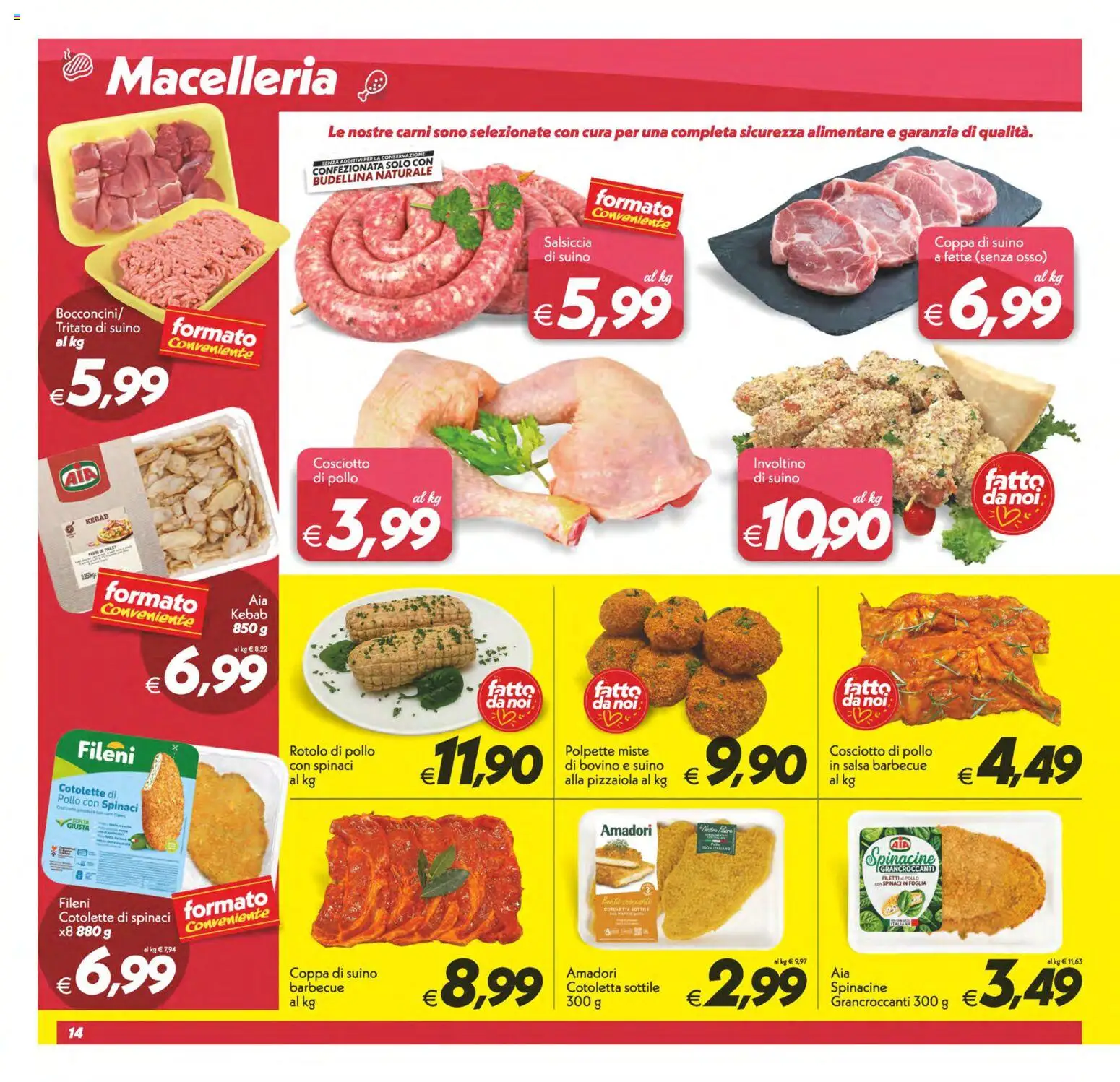 Volantino SuperConveniente del 13.02.2026 | Pagina: 14 | Prodotti: Bovino, Pollo, Salsiccia, Polpette