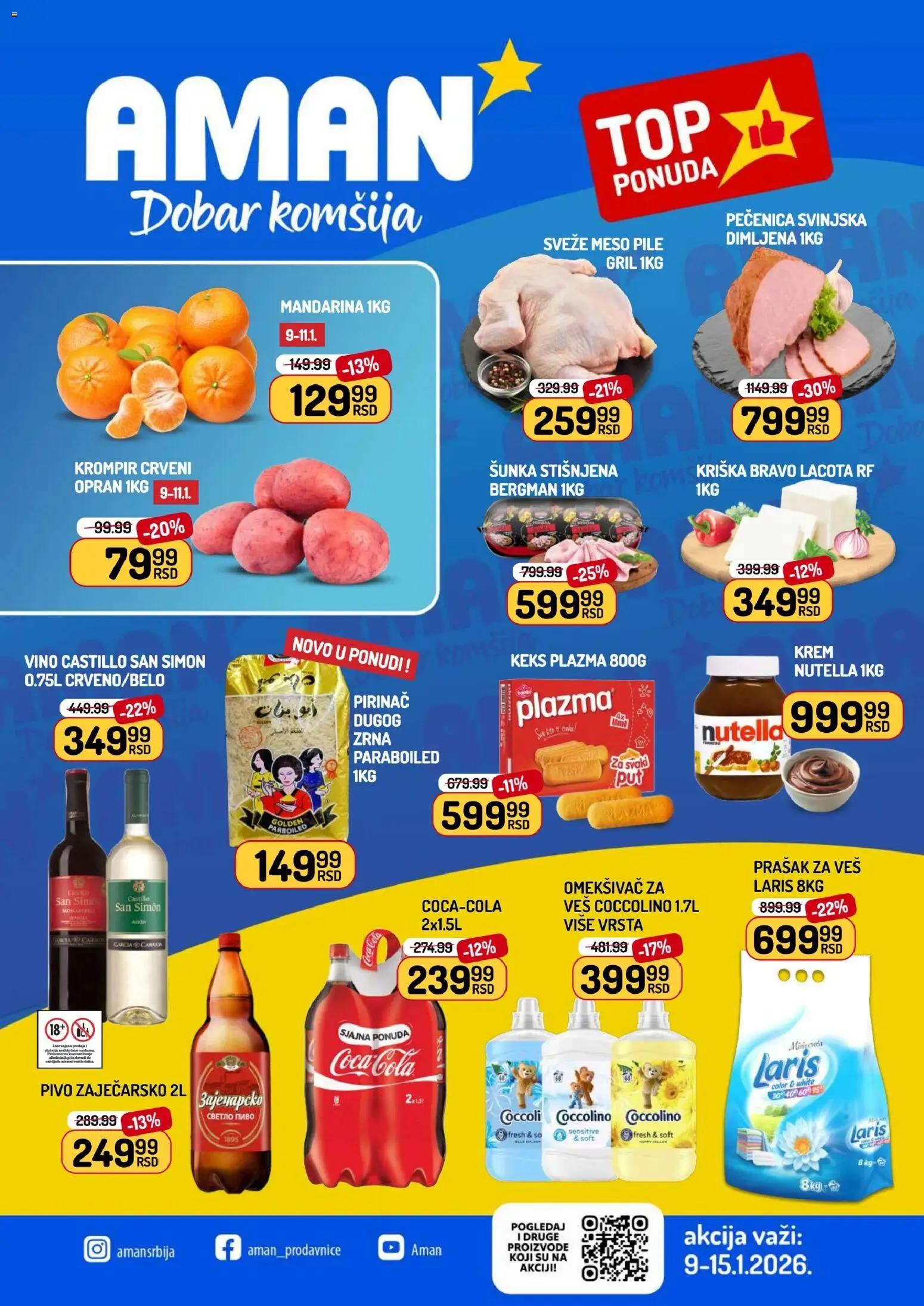 Aman katalog - važi od 09.01.2026 | Strana: 1 | Proizvode: Mandarina, Plazma, Pica, Pivo