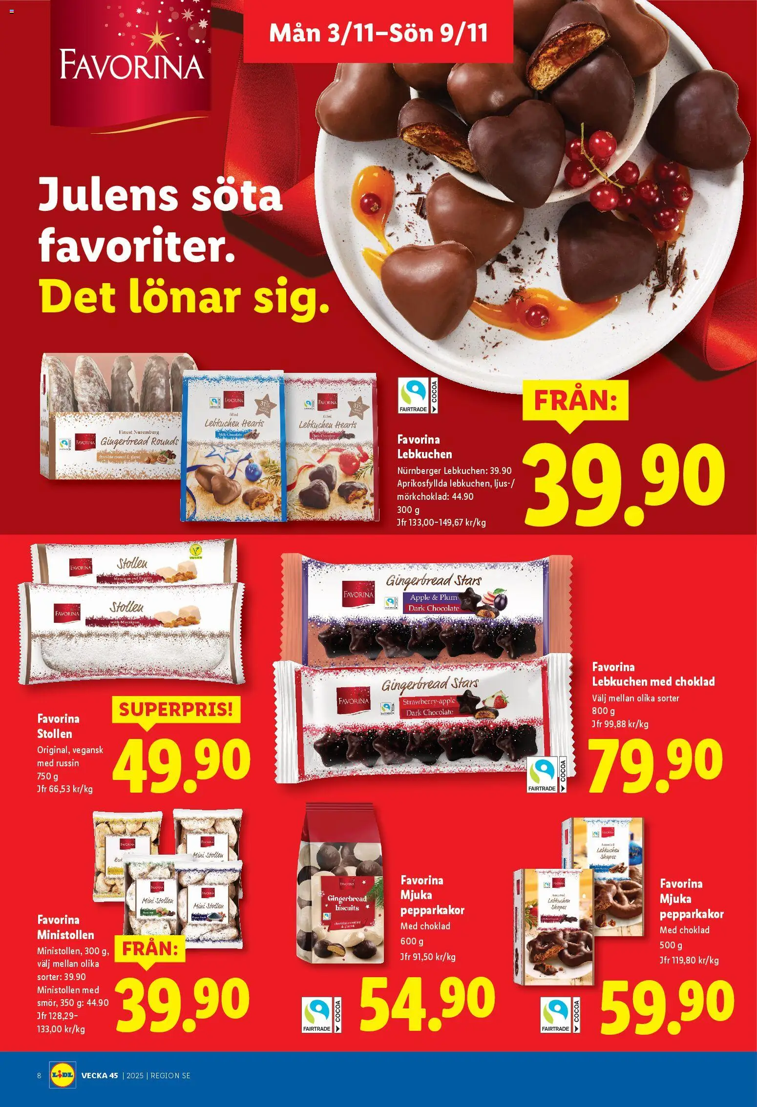 Lidl reklamblad aktuell från 03.11.2025 | Sida: 8 | Produkter: Choklad, Äpple