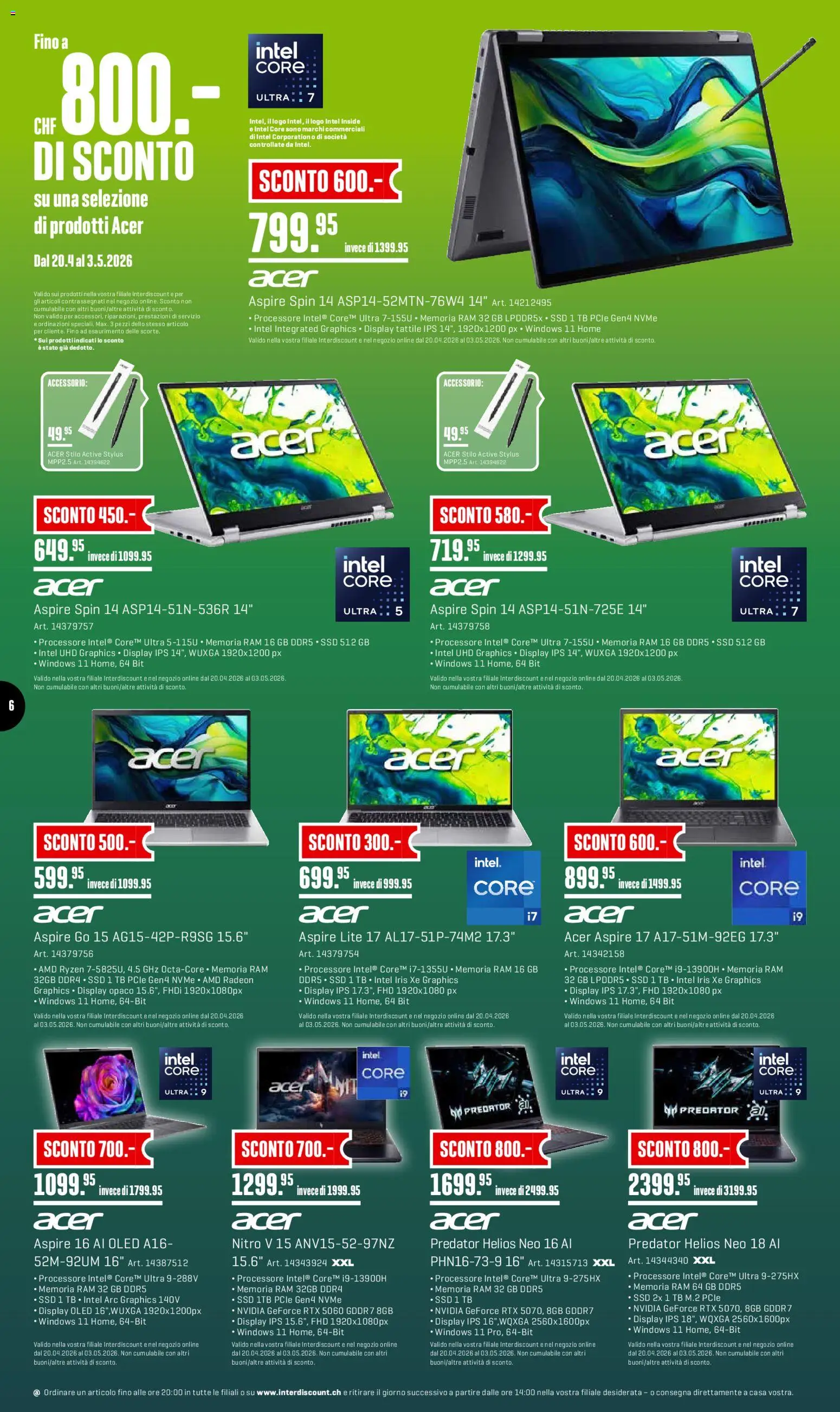 Interdiscount aktionen 20% di sconto  IT – gültig ab 27.04.2026 | Seite: 6