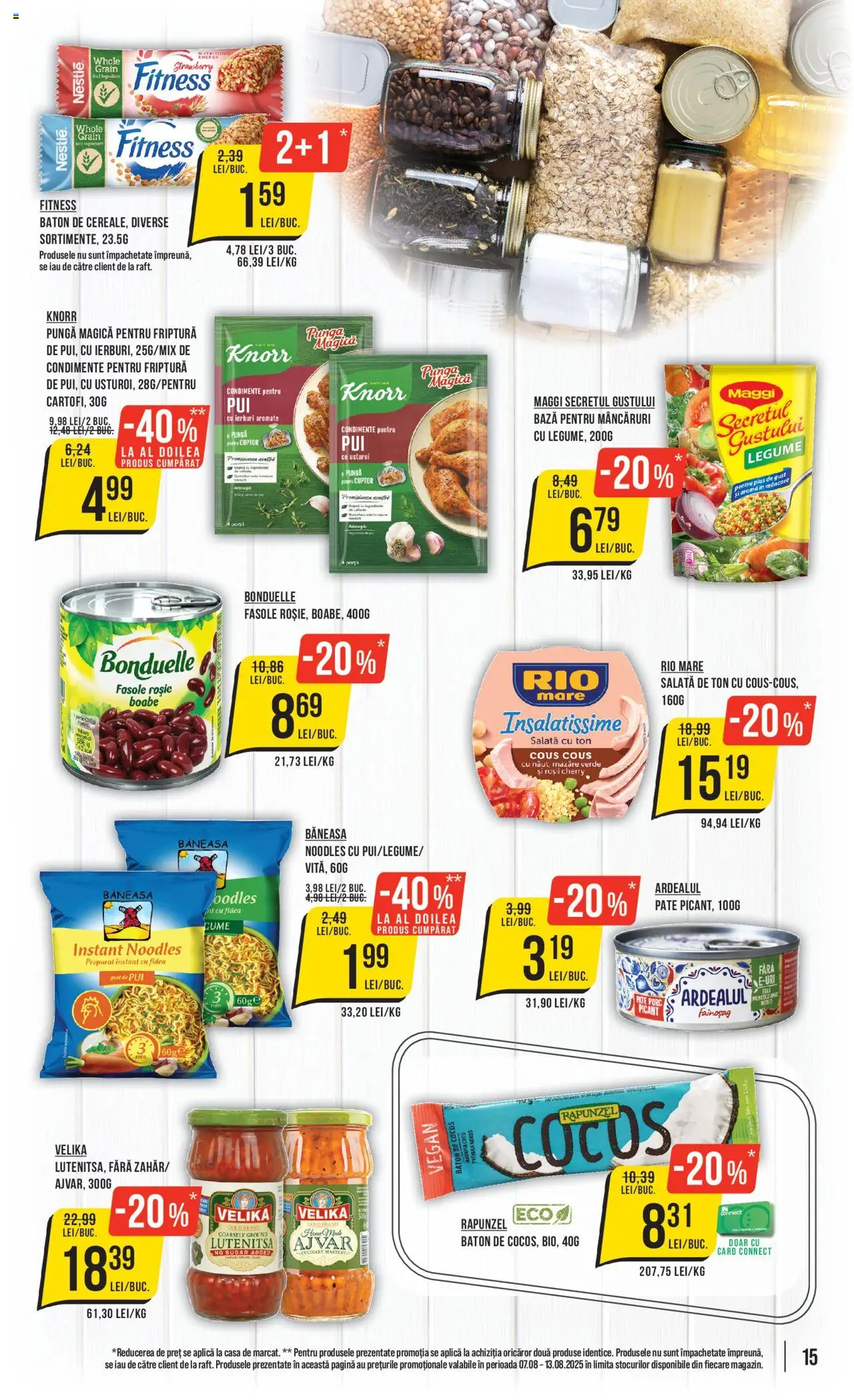 Catalog Mega Image – valabil de la 07.08.2025 | Pagină: 15 | Produse: Hacıyatmaz Kedi Oyuncağı, Pate, Noodles, Salată