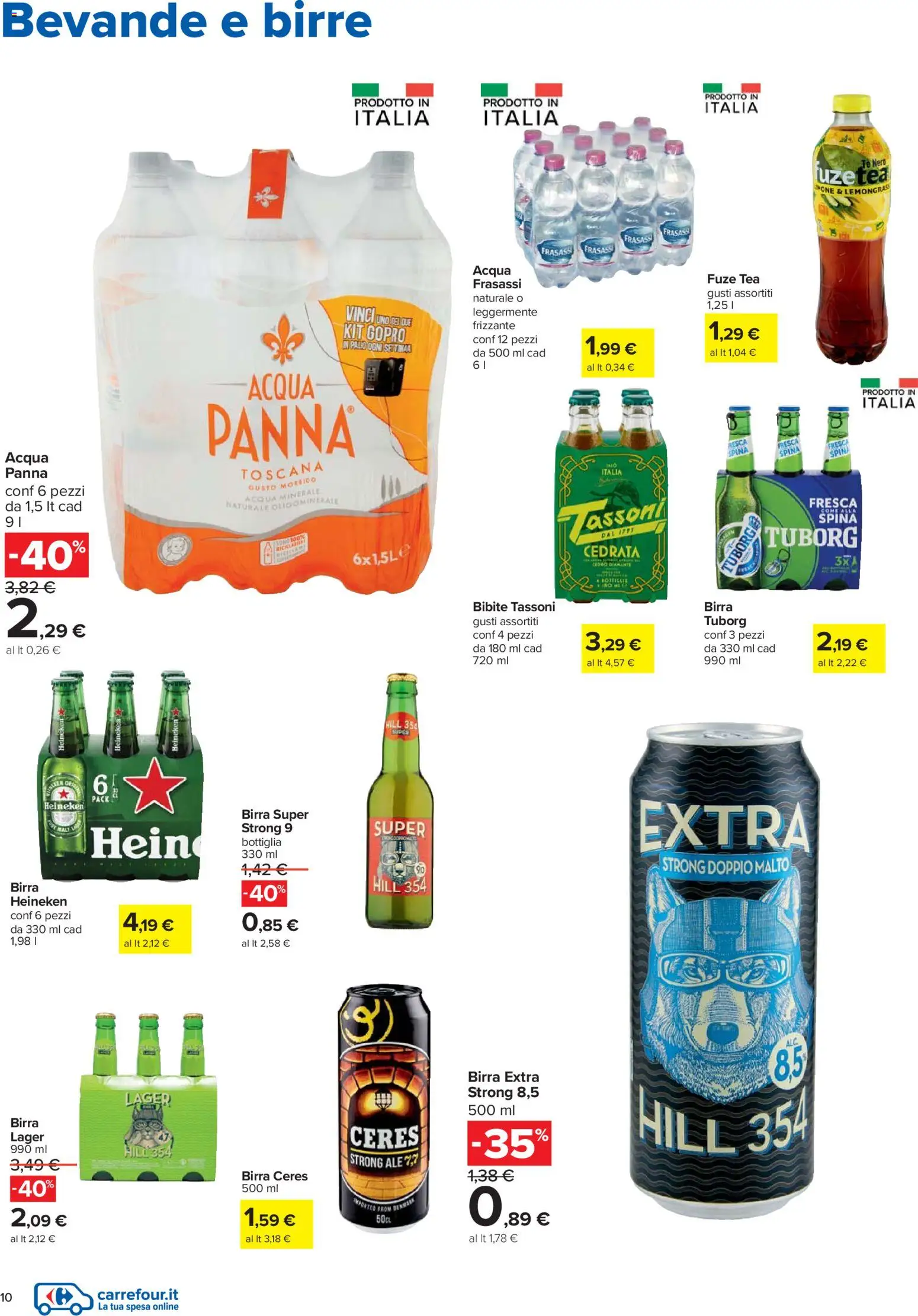 Volantino Carrefour del 27.11.2025 | Pagina: 10 | Prodotti: Panna, Acqua, Ceres, Bottiglia