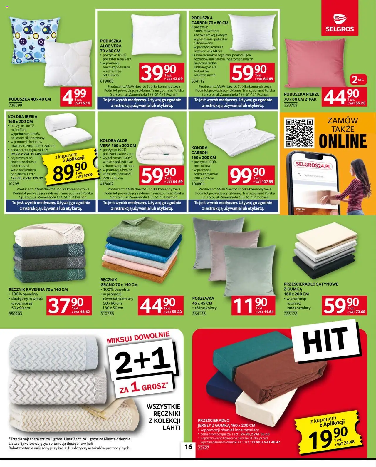 Selgros cash&carry Gazetka - Oferta przemysłowa od 22.05.2025 | Strona: 18 | Produkty: Poduszka, Kołdra