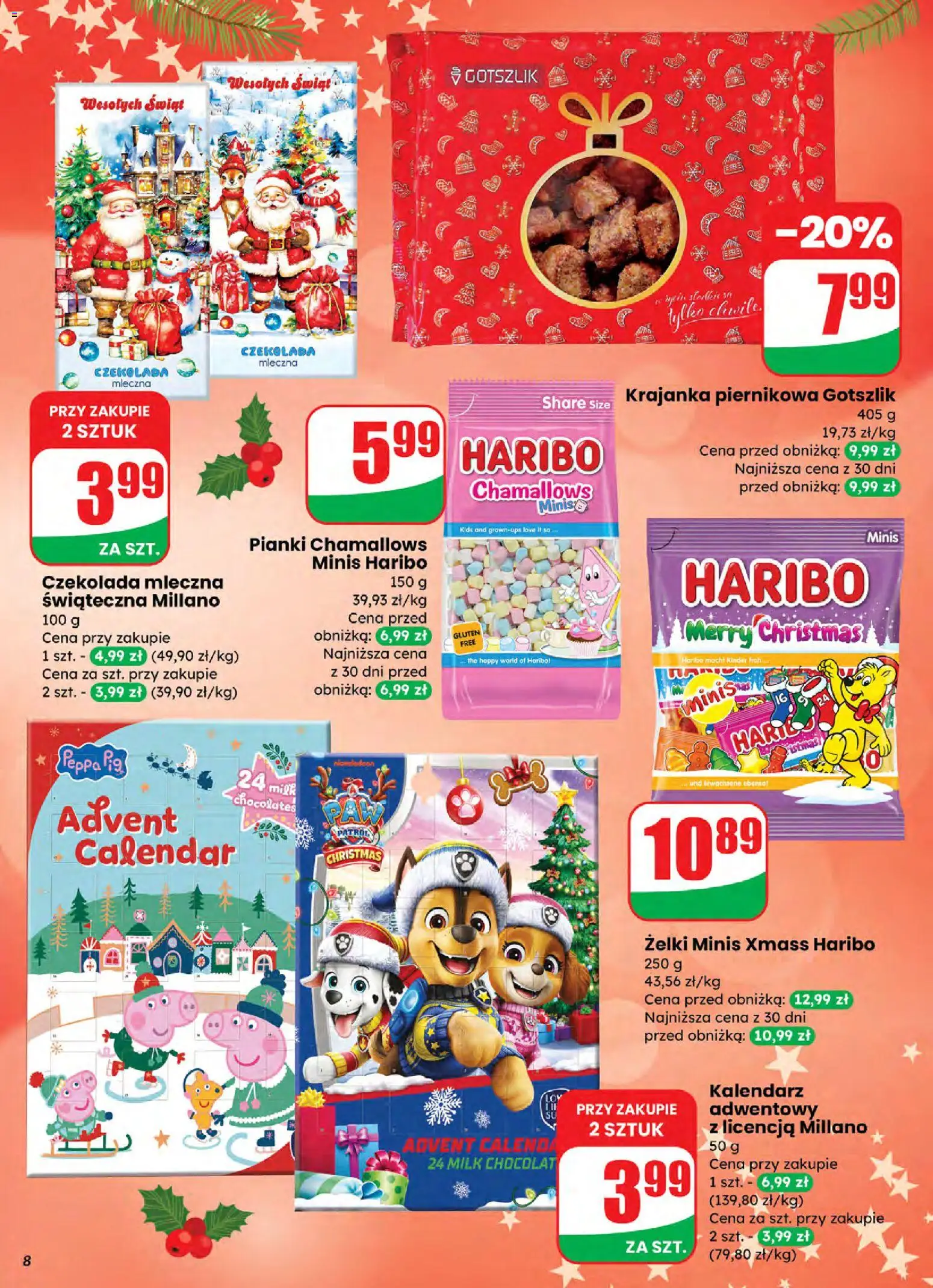 Dino Gazetka od 05.11.2025 | Strona: 8 | Produkty: Czekolady, Czekolada mleczna, Kalendarz adwentowy, Żelki