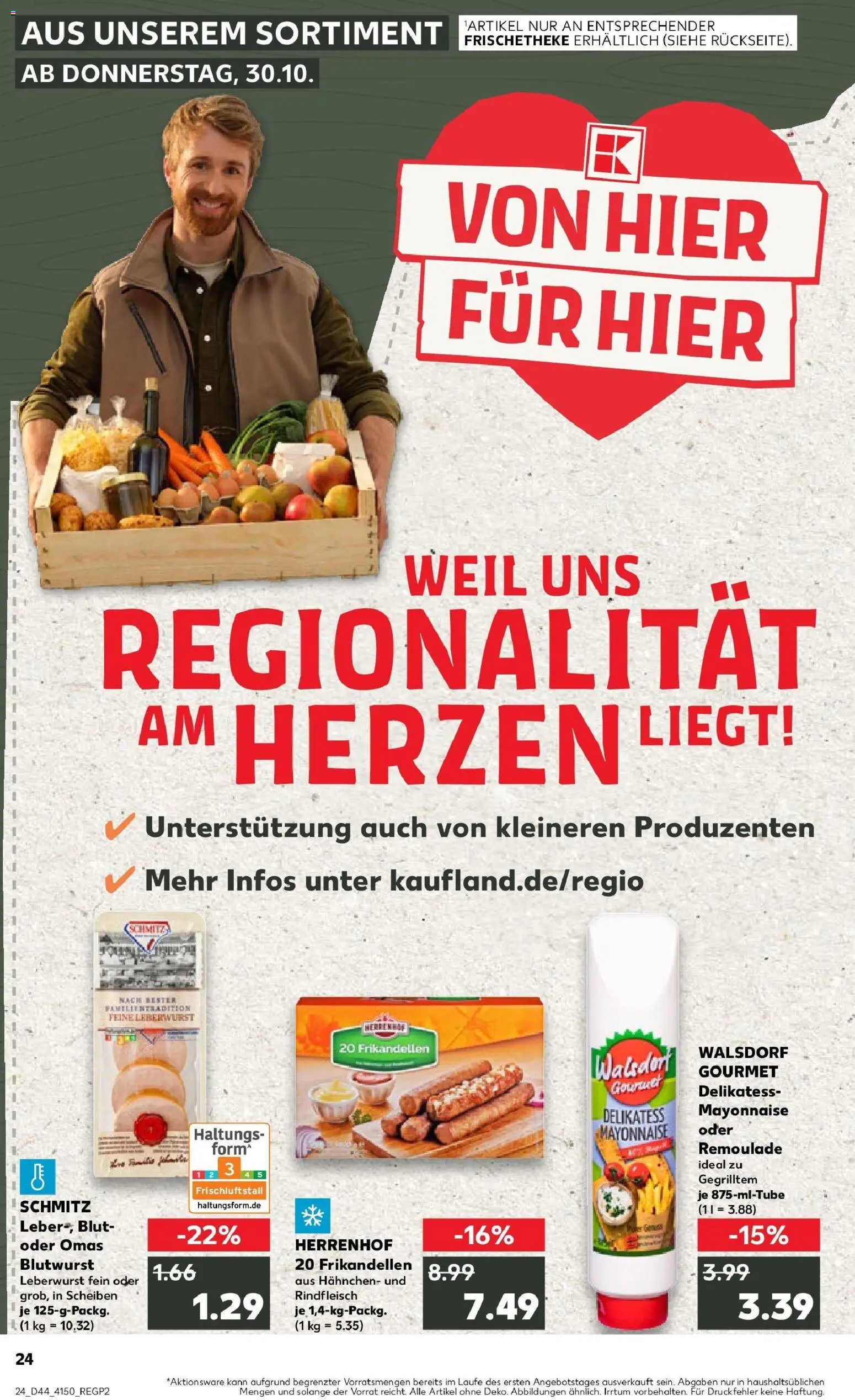 Kaufland prospekt Troisdorf	 – gültig ab 30.10.2025 | Seite: 24 | Produkte: Hahnchen, Mayonnaise, Rindfleisch