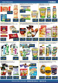 Kubas leidinys galioja nuo 24.03.2026 | Puslapis: 2 | Prekių: Varškės sūris, Sūrelis, Pienas, Sūris