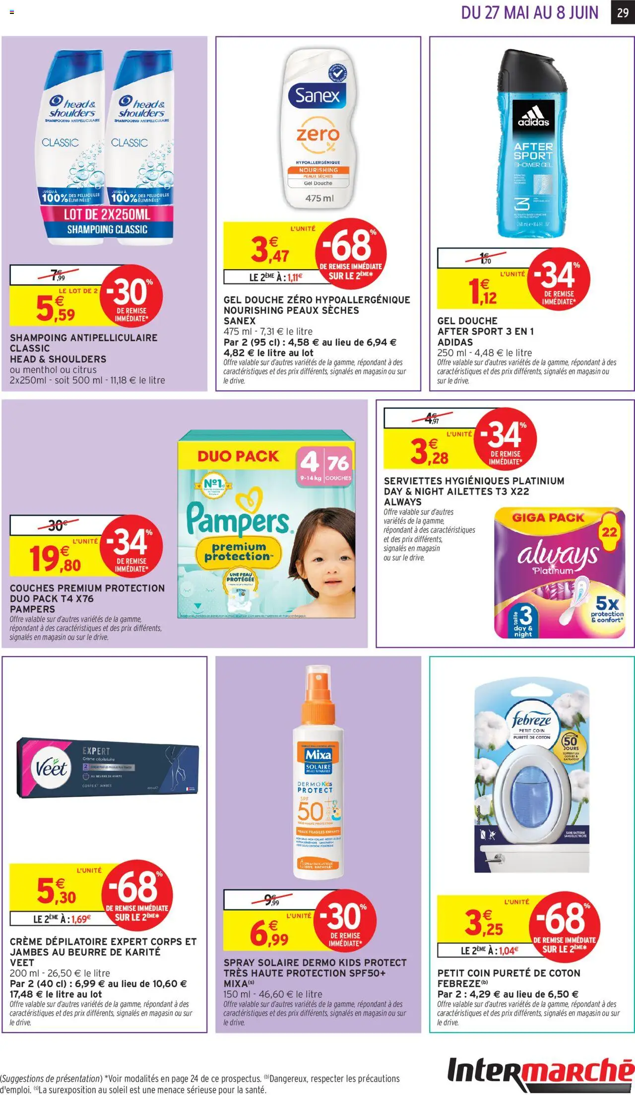  | Page: 30 | Produits: Couches, Shampoing, Crème dépilatoire, Pampers couches