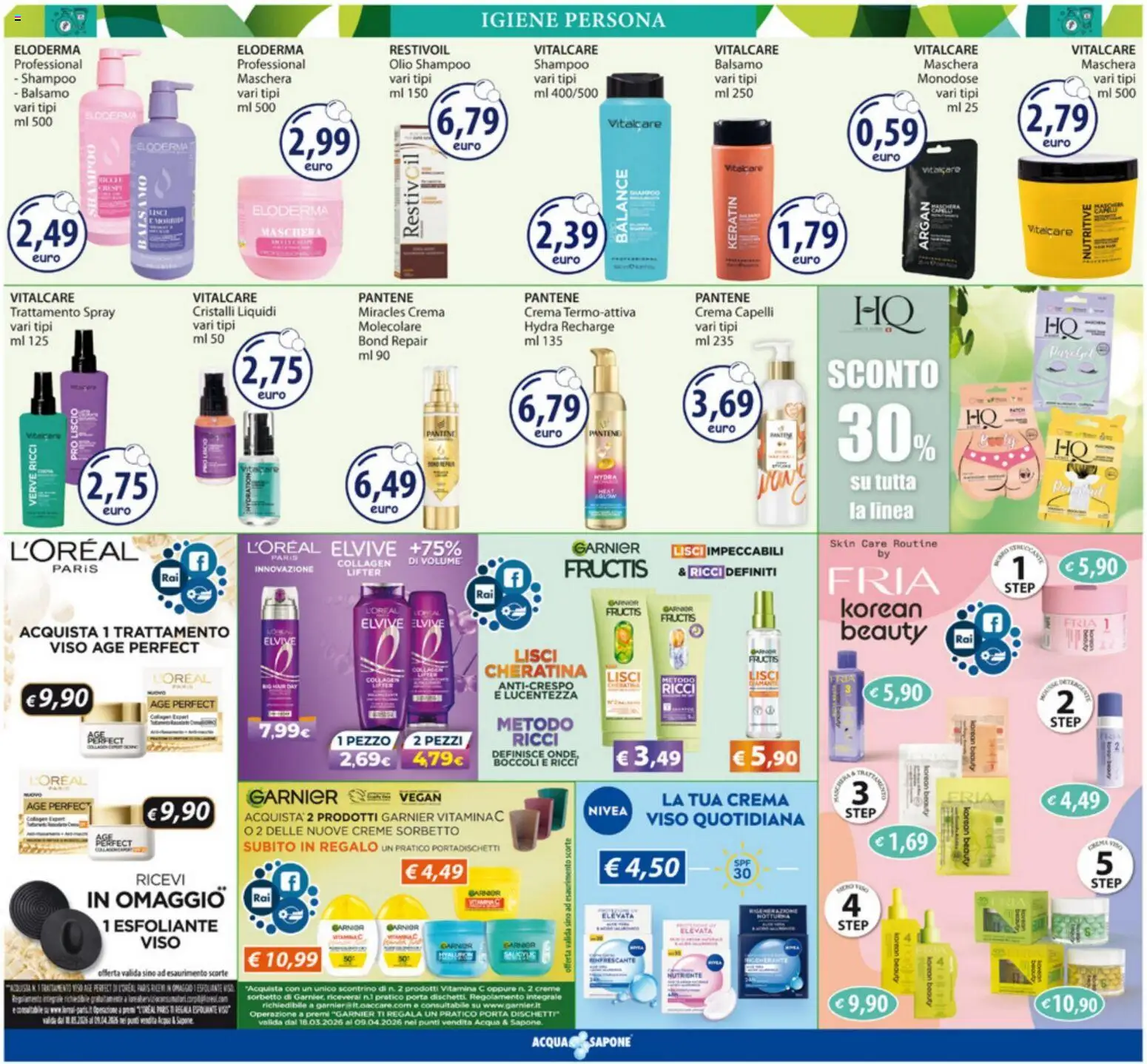 Volantino Acqua e Sapone del 09.03.2026 | Pagina: 7 | Prodotti: Shampoo, Balsamo, Crema, Sorbetto
