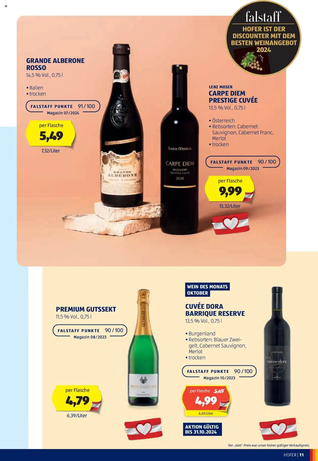 Hofer Wein-Magazin gültig ab 16.10.2024 | Seite: 11 | Produkte: Wein