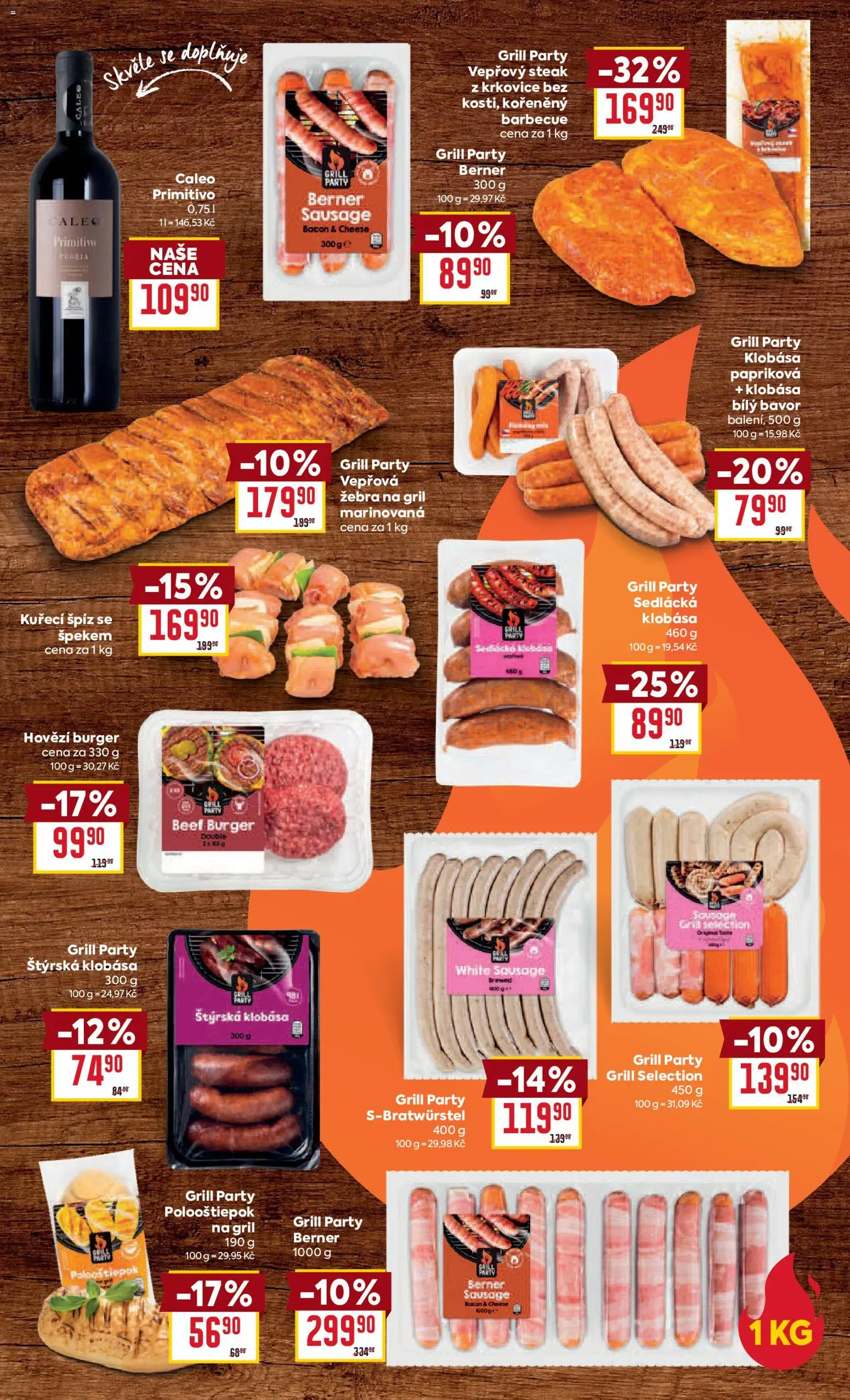 Billa leták - Grilování  od 07.04.2026 | Strana: 5 | Produkty: Špíz, Steak, Primitivo, Polooštiěpok