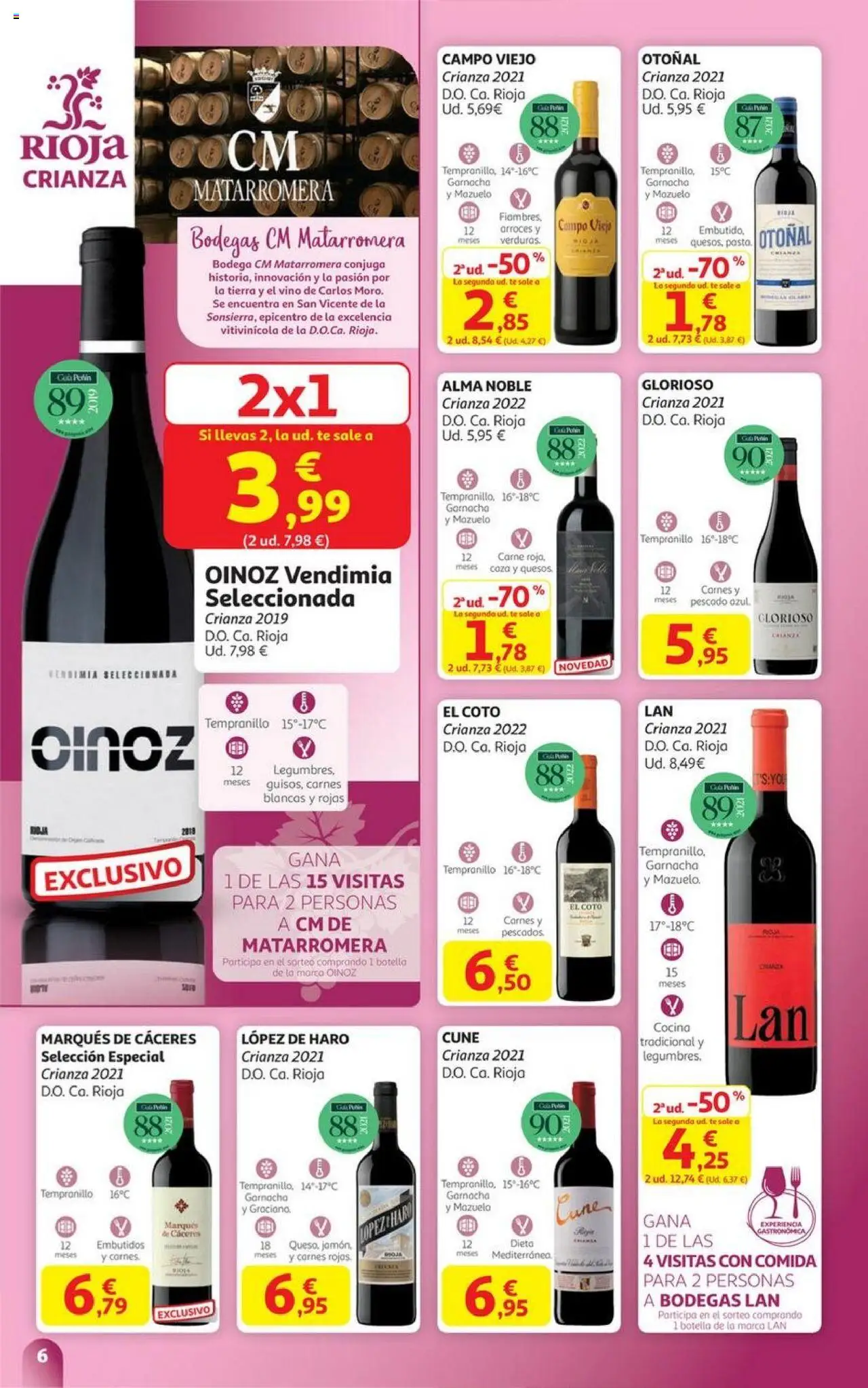 Alcampo - HP Aragón │ válido desde el 06.10.2025 | Página: 6 | Productos: Vino, Pescado, Té, Νυχτικό
