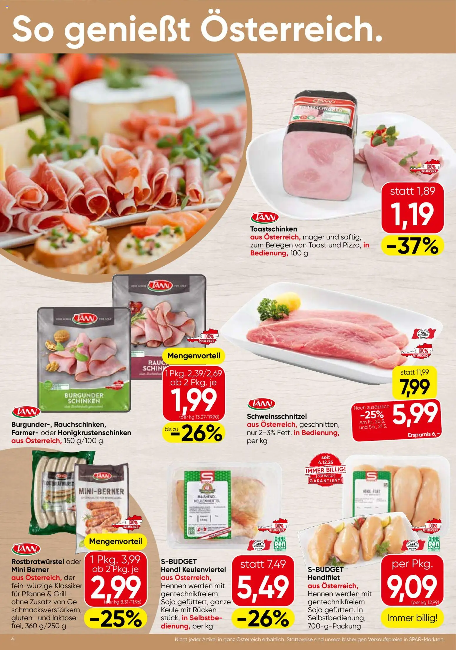 Spar Flugblatt - Oberösterreich gültig ab 19.03.2026 | Seite: 4 | Produkte: Grill, Schinken