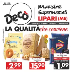 Anteprima del volantino Decò Maxistore, Supermercati - Lipari catalogo valido a partire dal 03.02.2026
