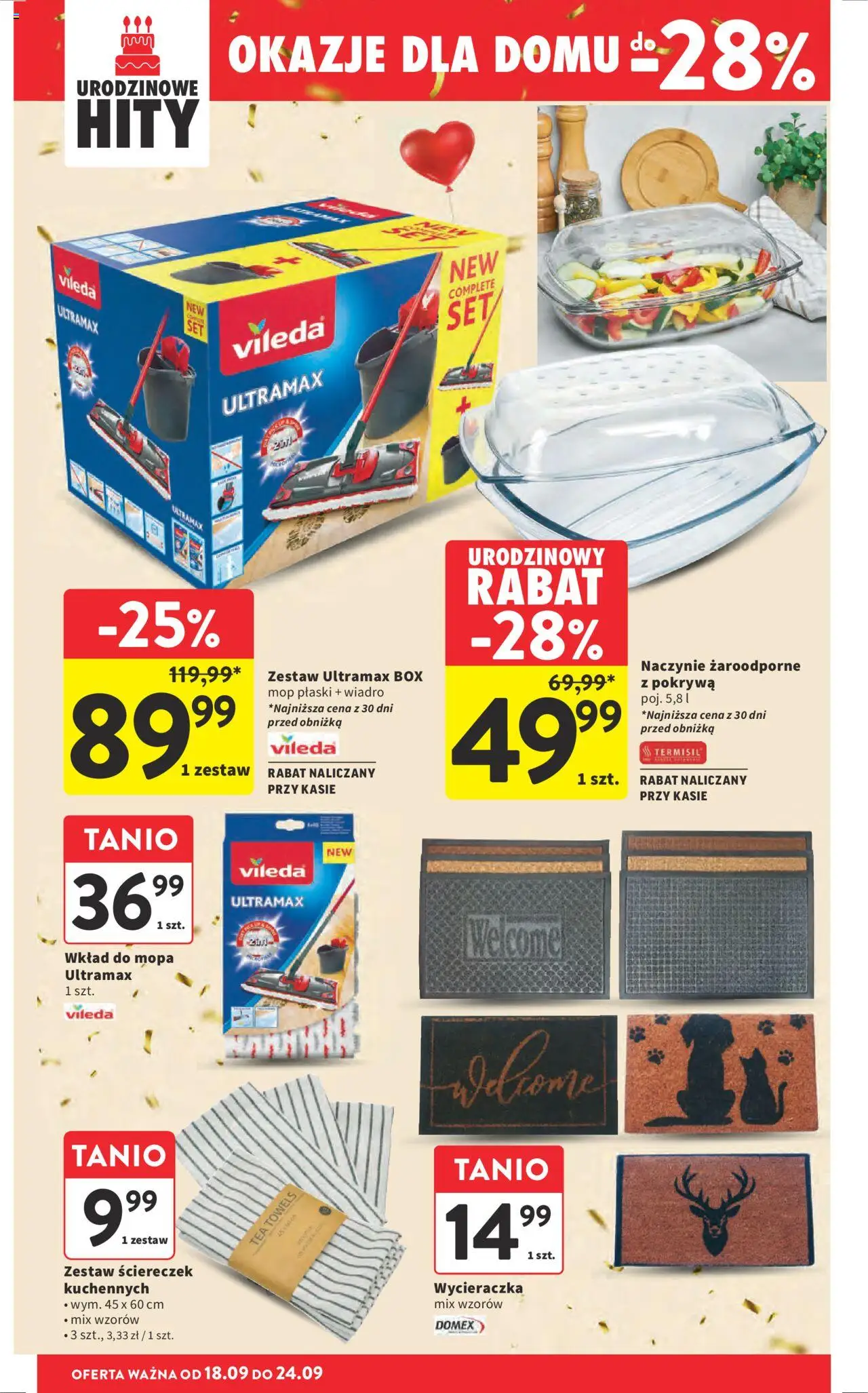 Intermarche Gazetka od 18.09.2025 | Strona: 44 | Produkty: Wycieraczka, Vileda, Naczynie żaroodporne