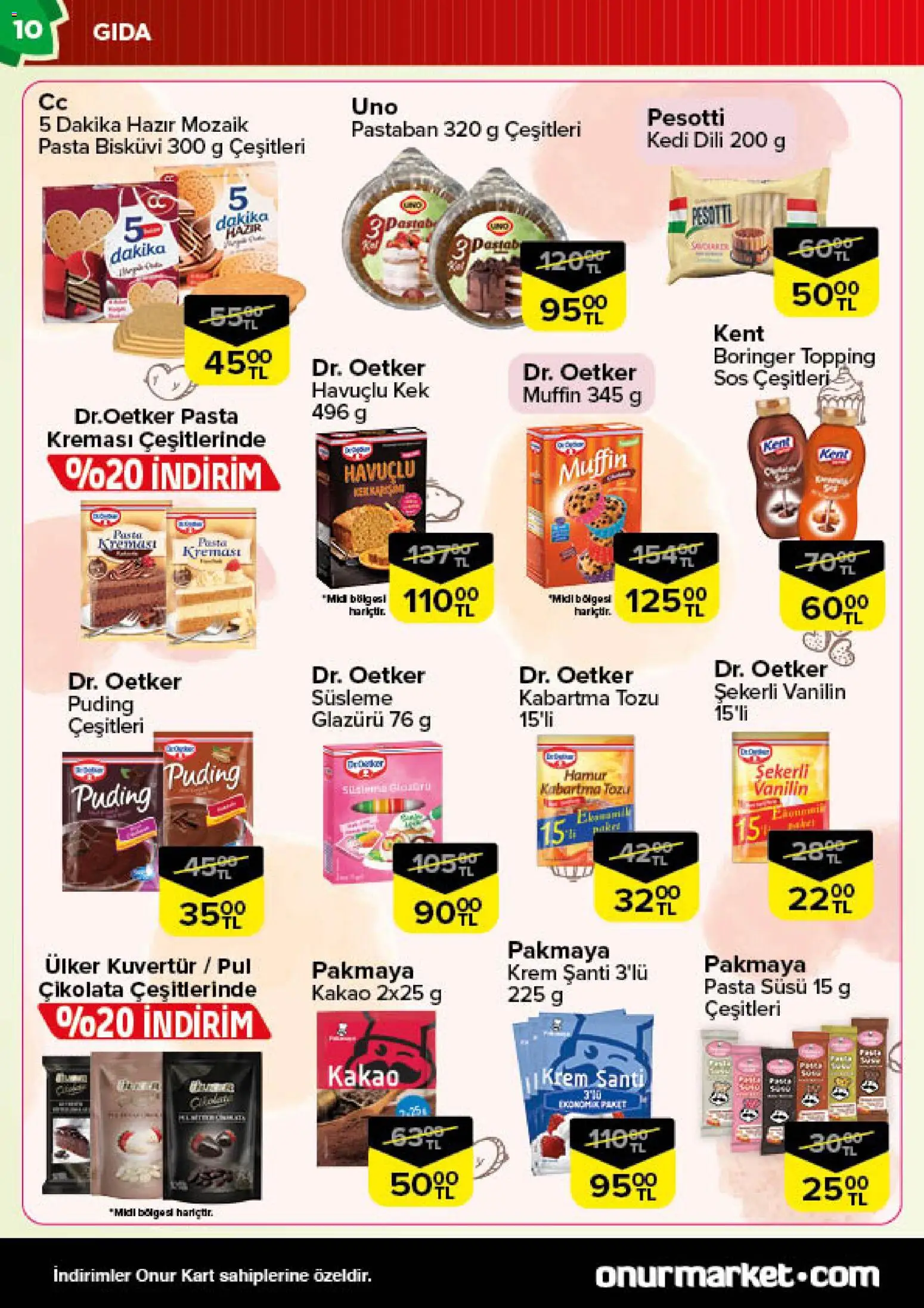 Onur Market Katalog - 16.12.2025 tarihinden itibaren geçerlidir | Sayfa: 10 | Ürünler: Krem, Çikolata, Sos, Bisküvi