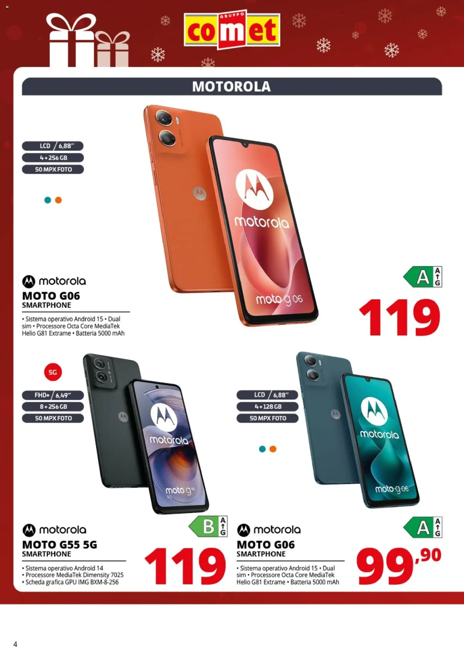 Volantino Comet del 19.12.2025 | Pagina: 4 | Prodotti: Smartphone