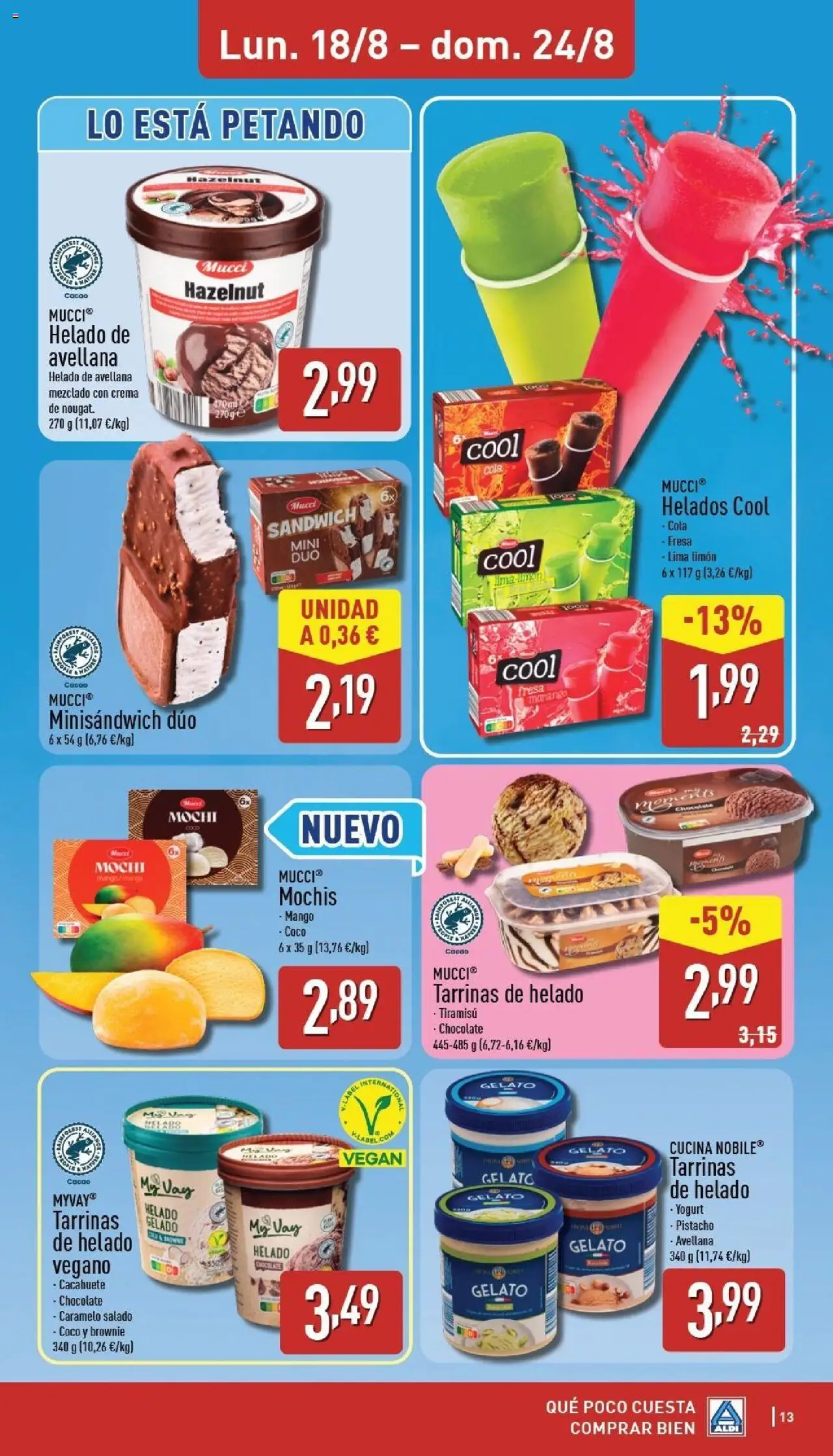 Aldi folleto Península │ válido desde el 18.08.2025 | Página: 13 | Productos: Chocolate, Τυρόπιτα, Crema, Φρυγανιές σικάλεως