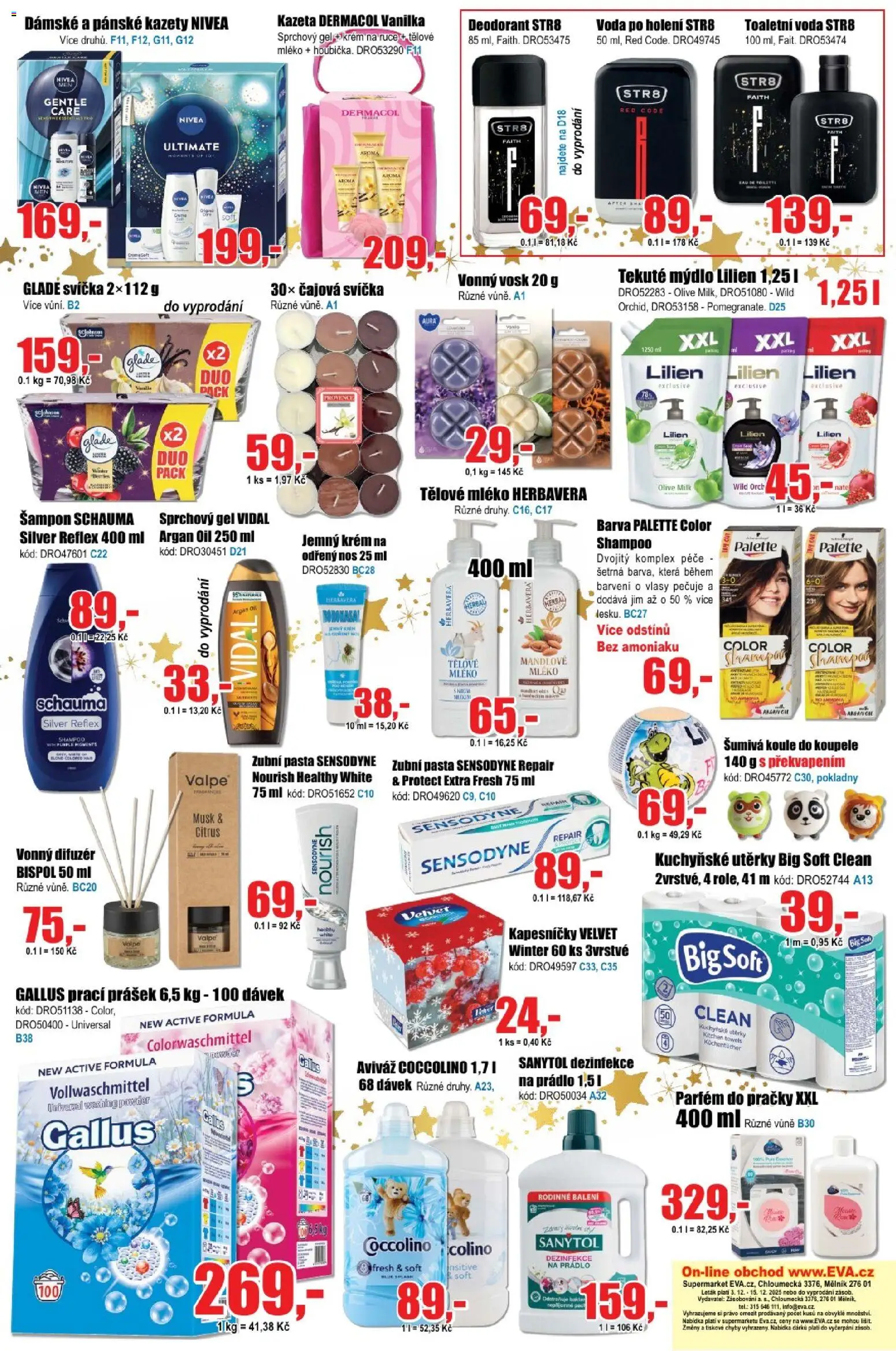Eva supermarket leták od 03.12.2025 | Strana: 6 | Produkty: Deodorant, Zubní pasta, Voda, Utěrky