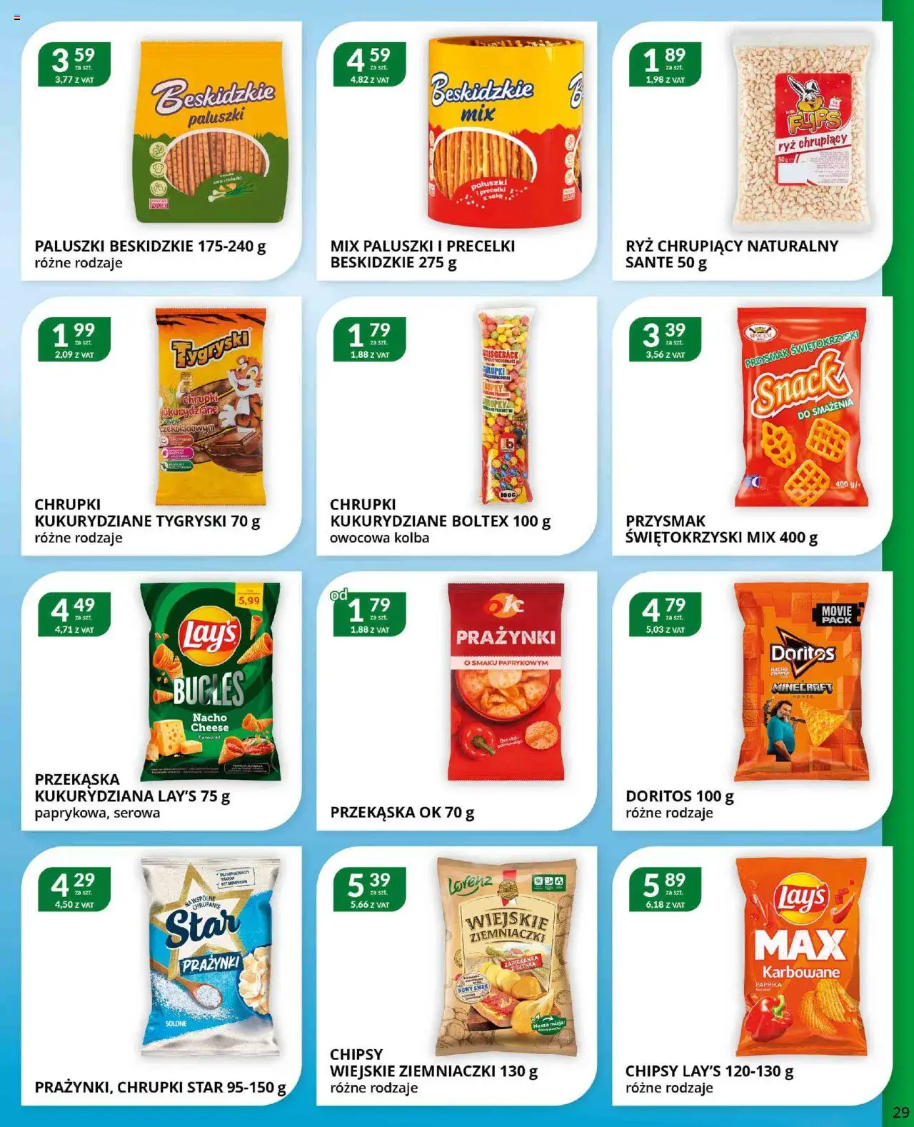 Eurocash Gazetka od 25.08.2025 | Strona: 29 | Produkty: Chipsy, Chrupki, Zapiekanka, Ryż